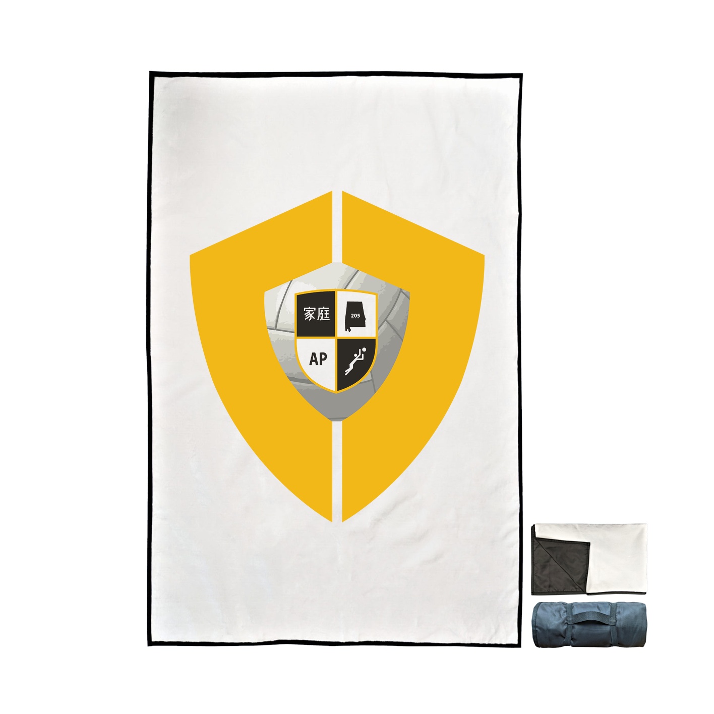 50x60 Stadium Blanket with Carry Strap - White