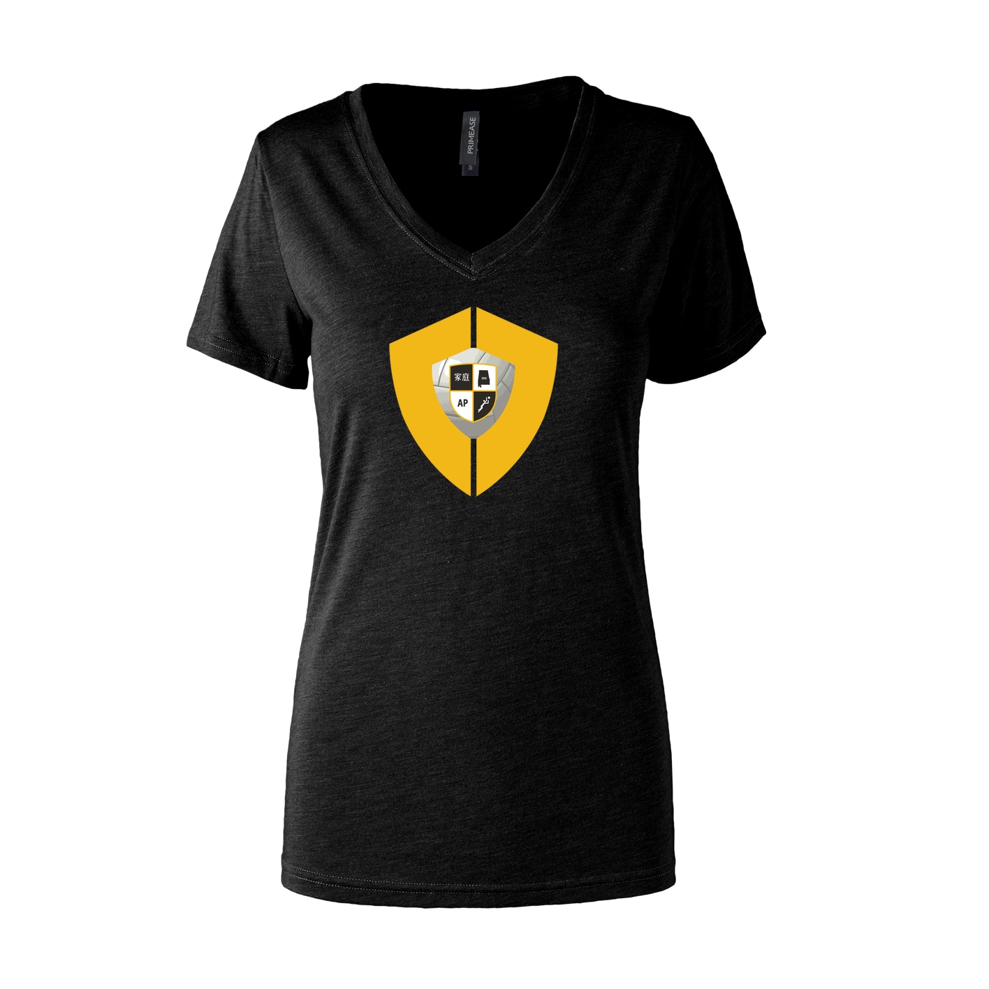 Women's Semi- Fitted Premium V- Neck T-Shirt  - Black