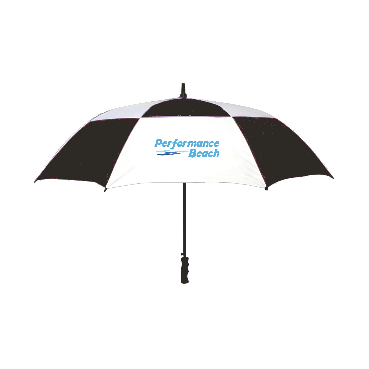 60" Vented Fiberglass Shaft Golf Umbrella - White Black