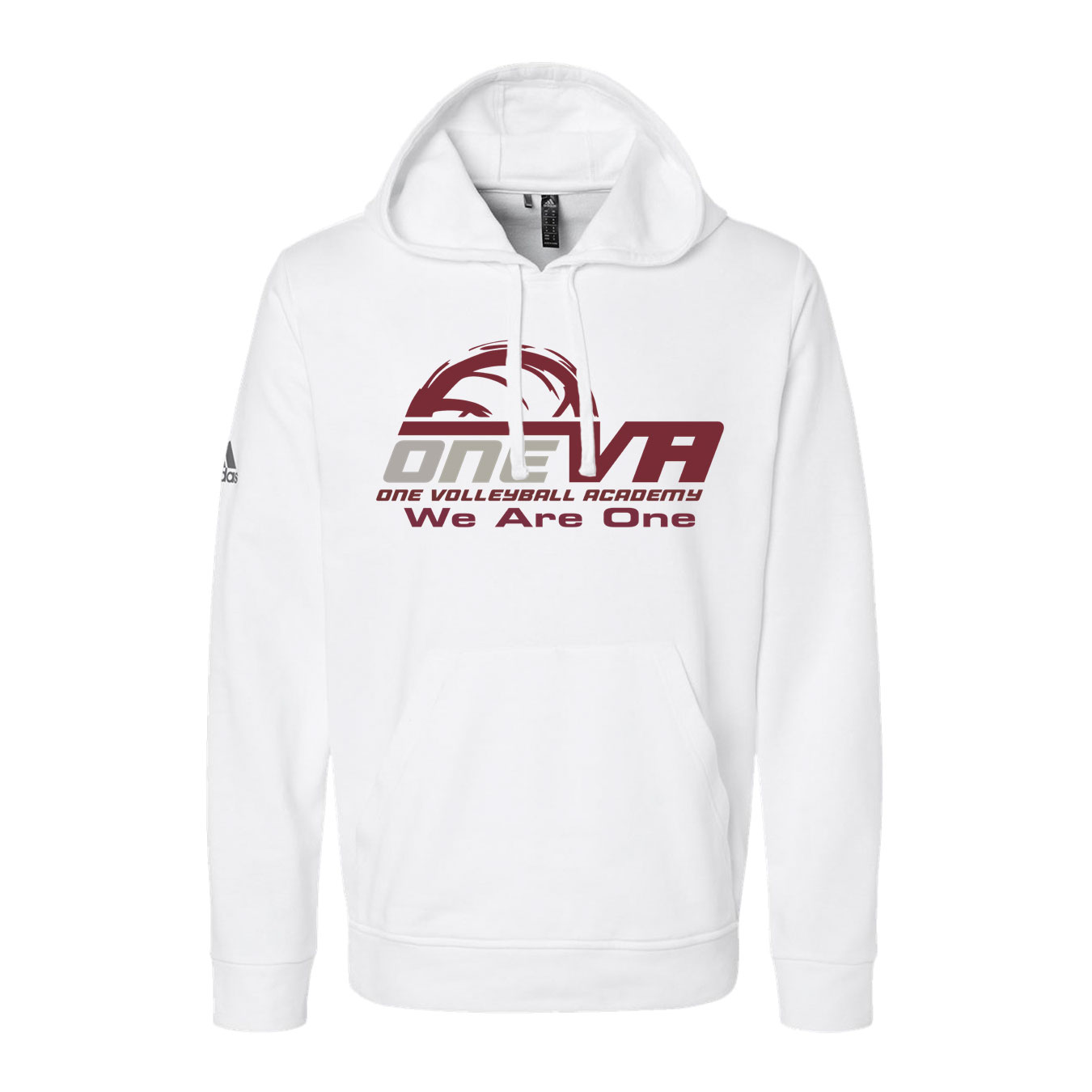 Adidas Hooded Sweatshirt - White - Logo Text Drop