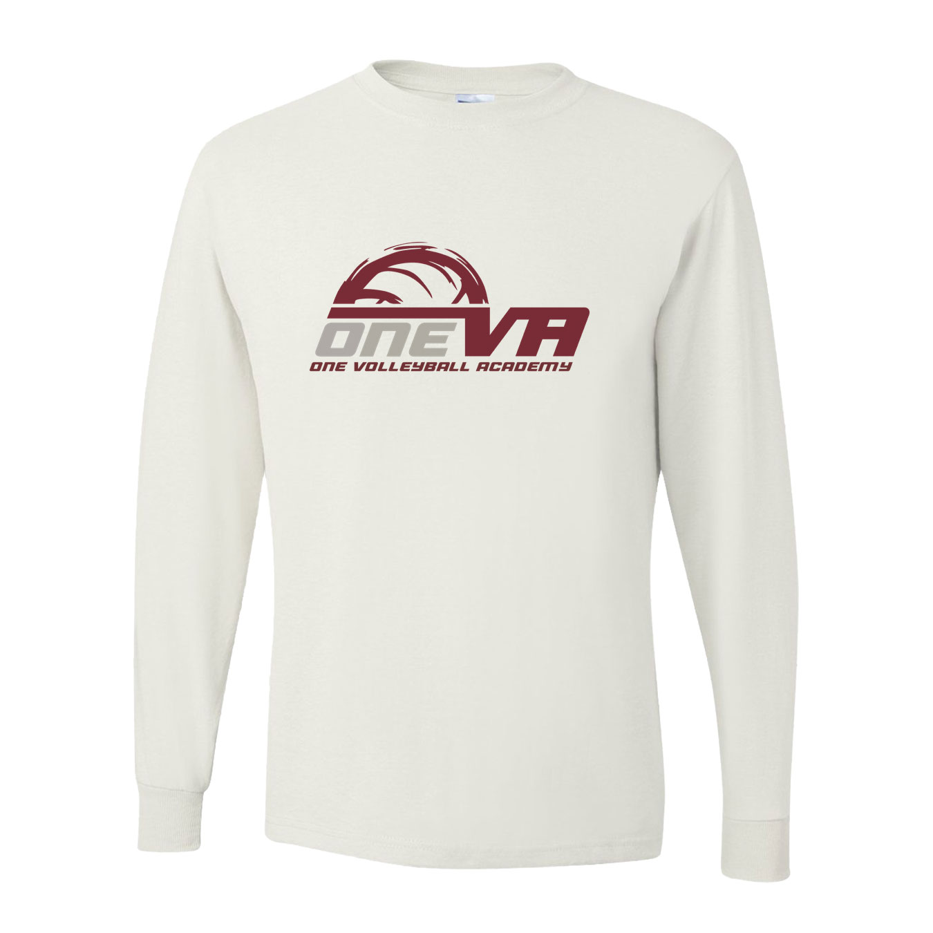 Long Sleeve Performance Shirt - White - Logo Text Drop