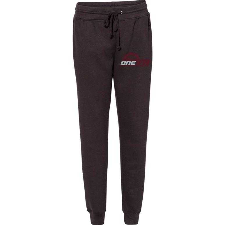Fleece Joggers Women's - Black - Embroidery Text Drop