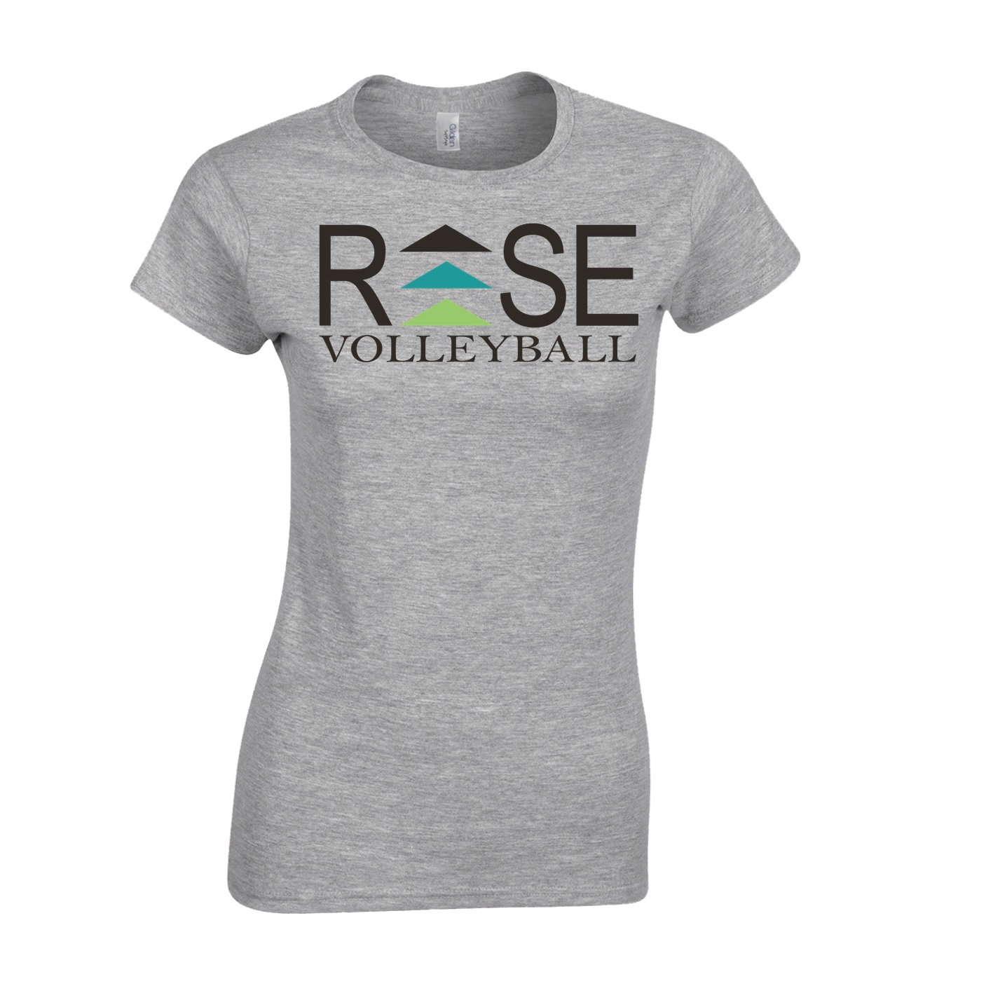 Women's Semi-Fitted Classic T-Shirt - Sport Grey - Logo Text Drop