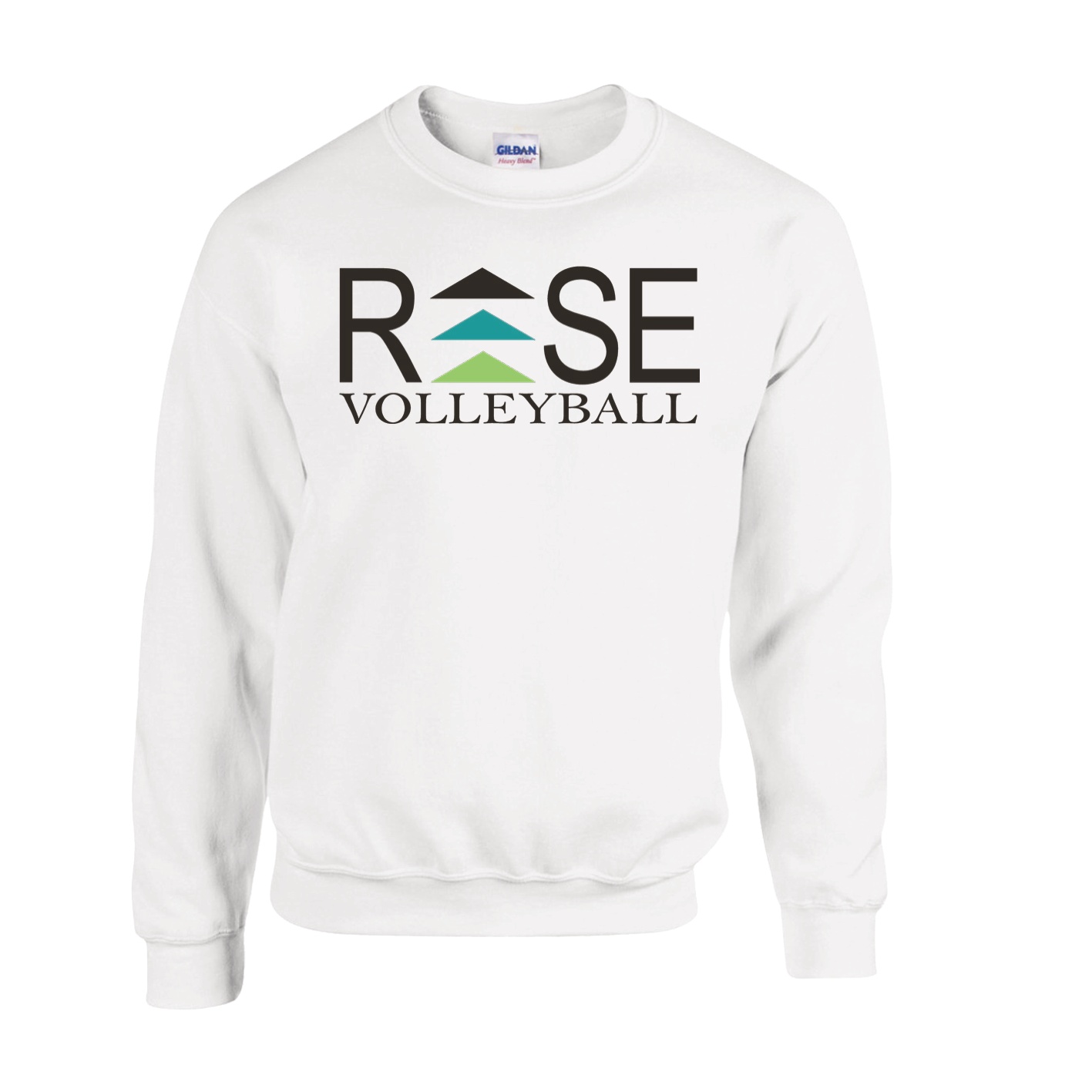 Fleece Crewneck - White - Logo Text Drop