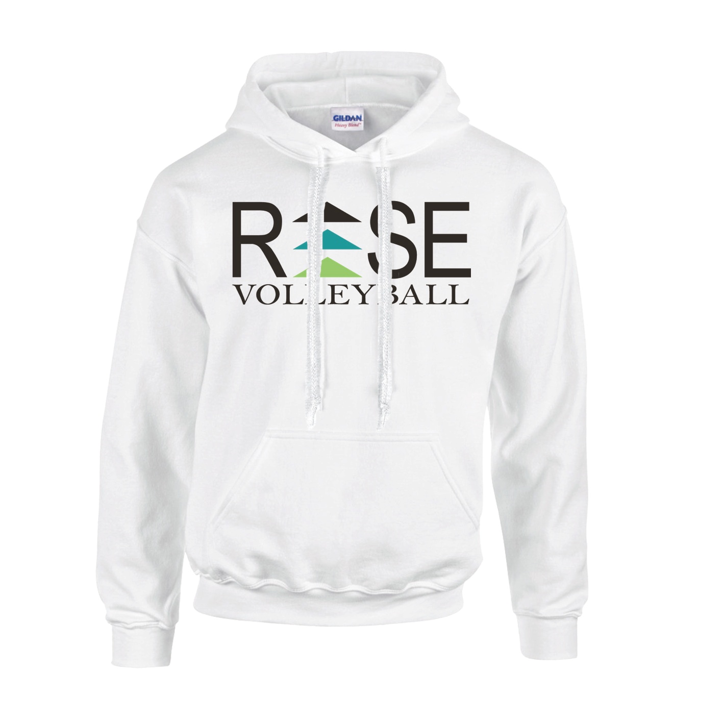 Fleece Hoodie - White - Logo Text Drop