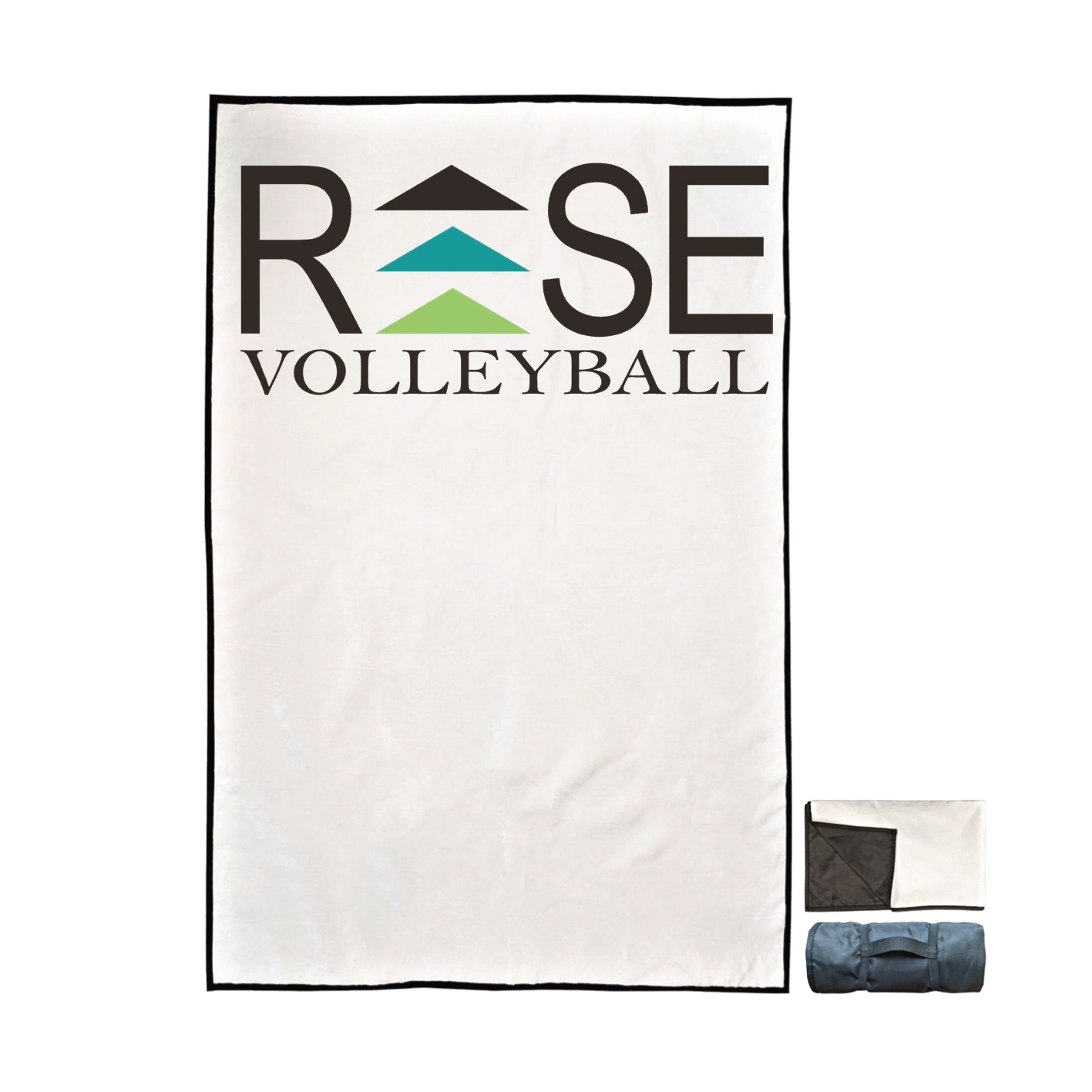 50x60 Stadium Blanket with Carry Strap - White - Logo Text Drop