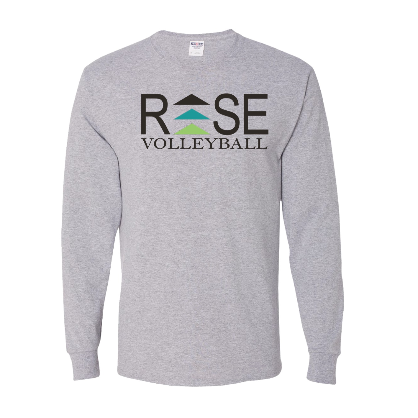 Dri-Power Long Sleeve T-Shirt - Athletic Heather - Logo Text Drop