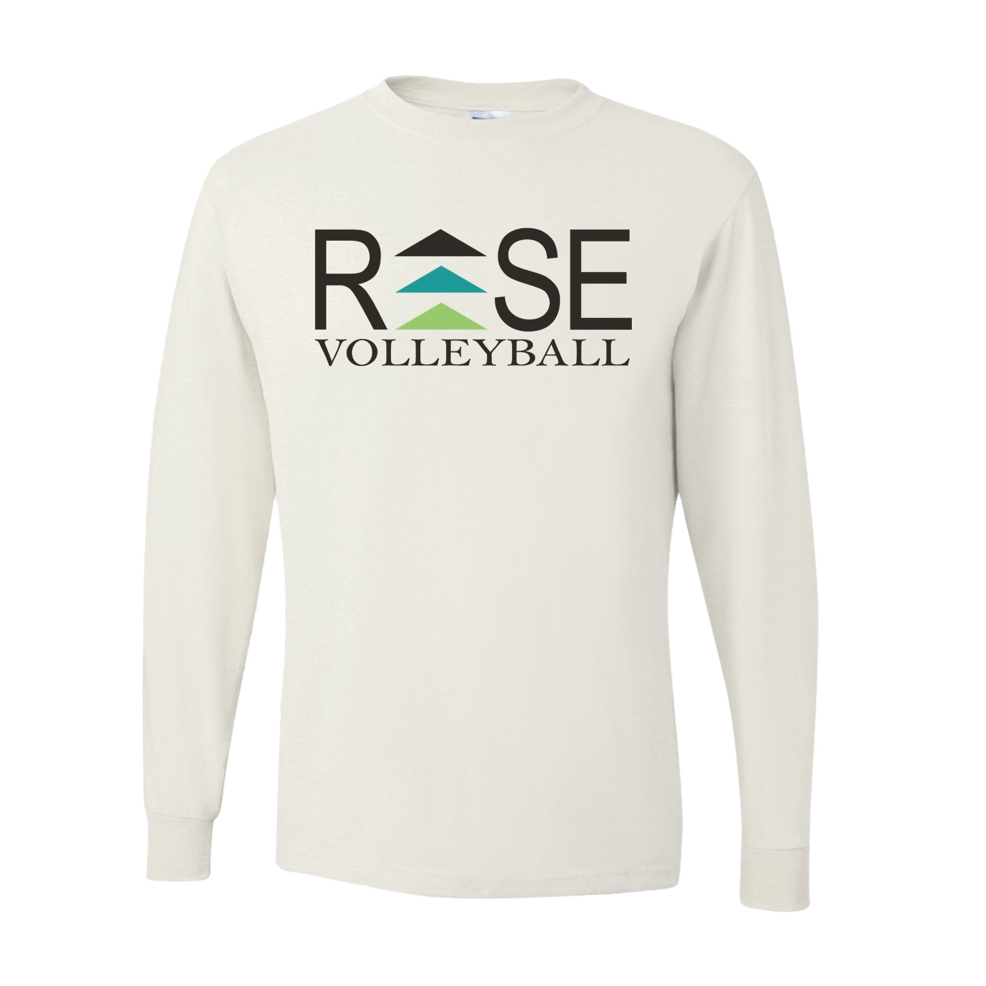 Women's Long Sleeve Performance Shirt - White - Logo Text Drop