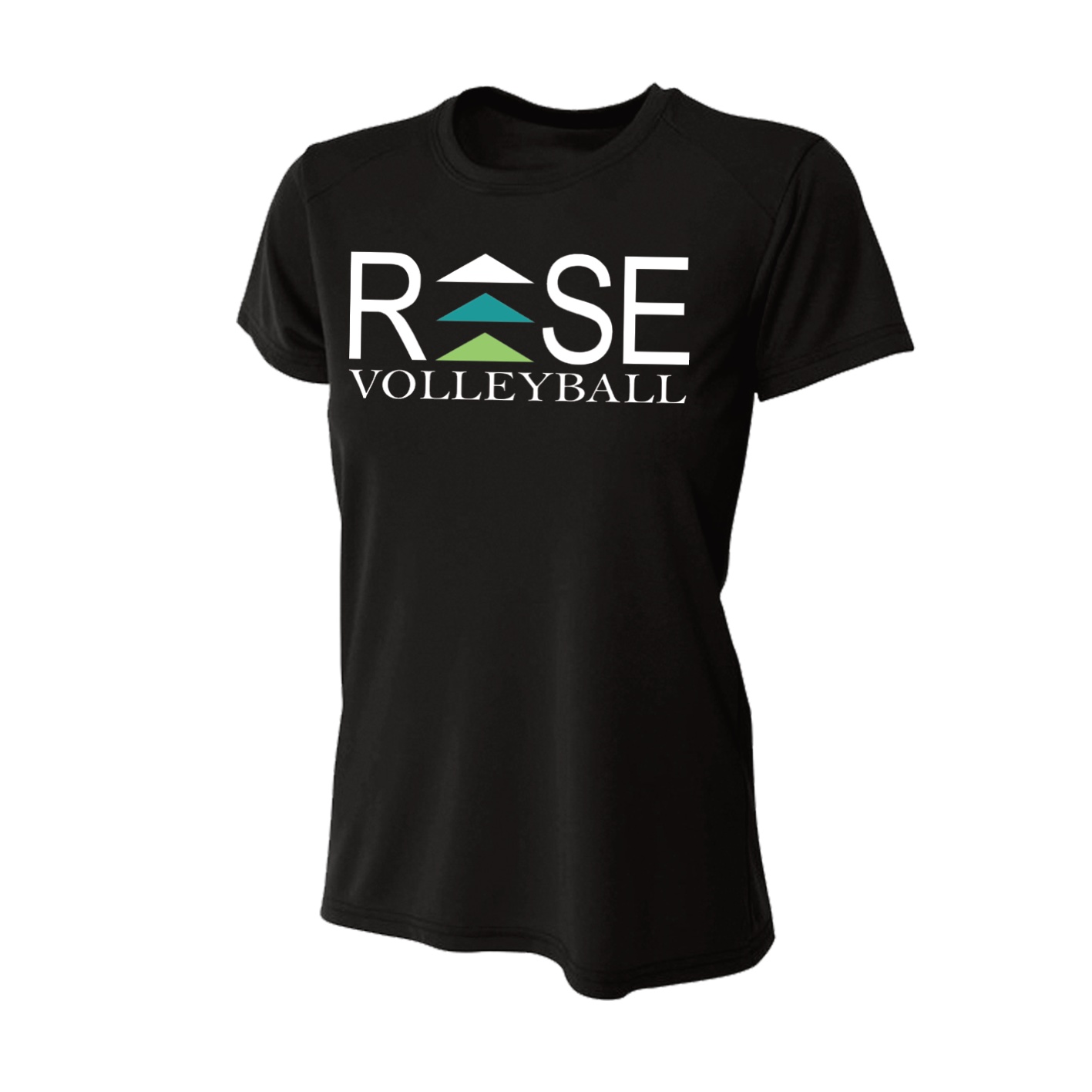 Women's Slim Fitting Performance T-shirt - Black - Logo Text Drop