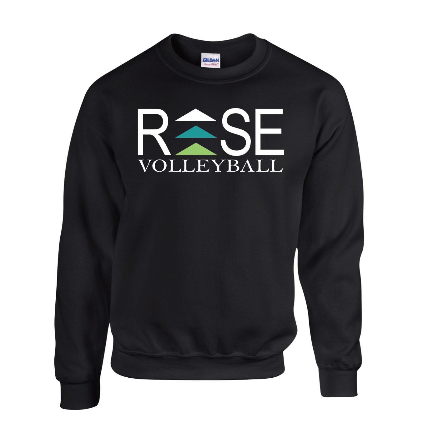 Fleece Crewneck - Black - Logo Text Drop
