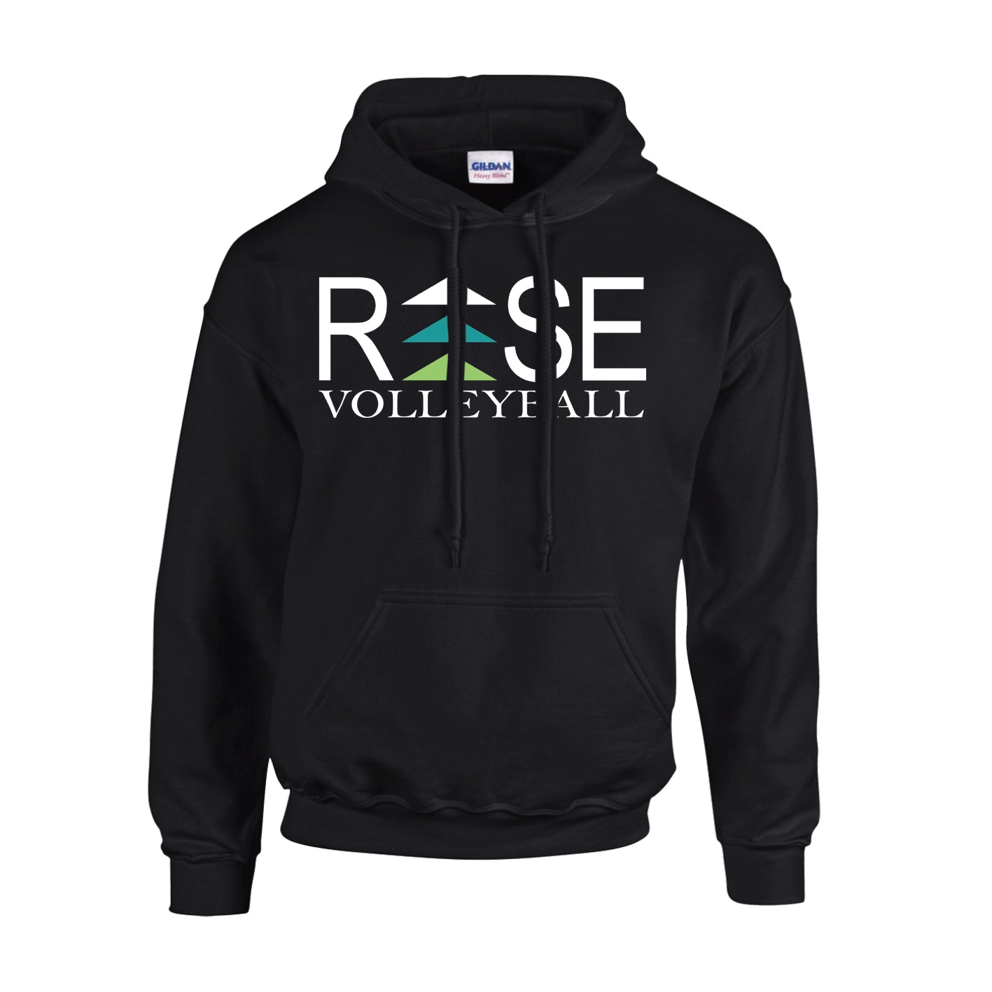 Fleece Hoodie - Black - Logo Text Drop