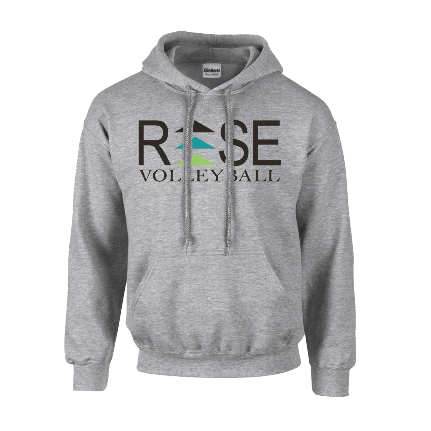 Fleece Hoodie - Sport Grey - Logo Text Drop