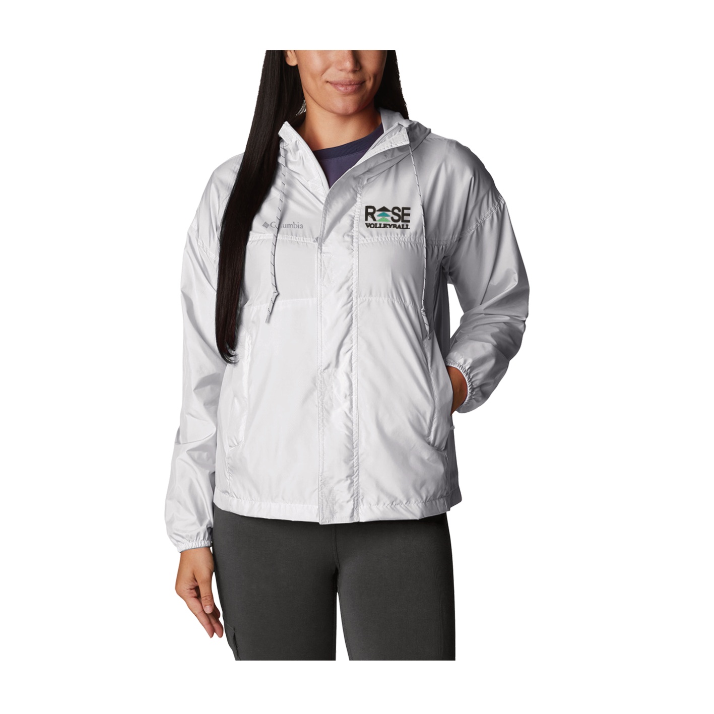 Women's Flash Challenger Windbreaker - Sea Salt - Embroidery Text Drop