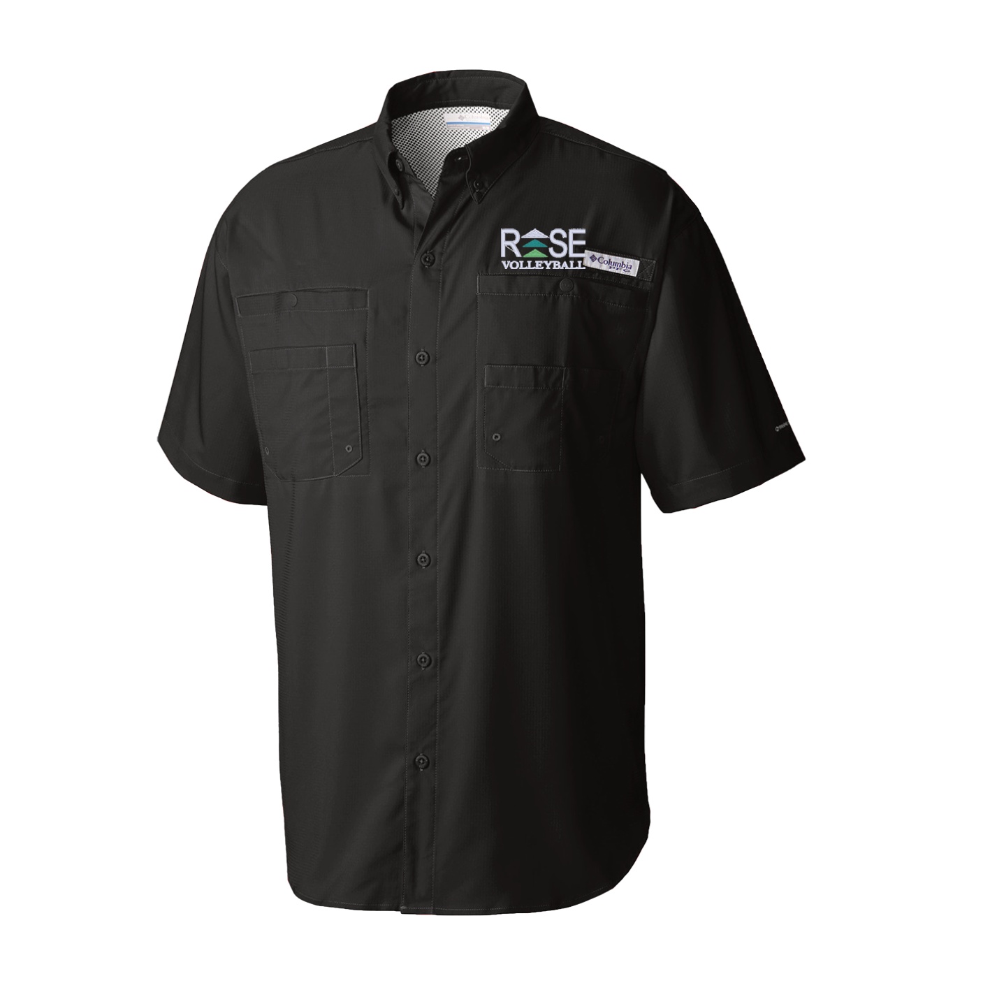 Men's Tamiami Short Sleeve Shirt - Black - Embroidery Text Drop