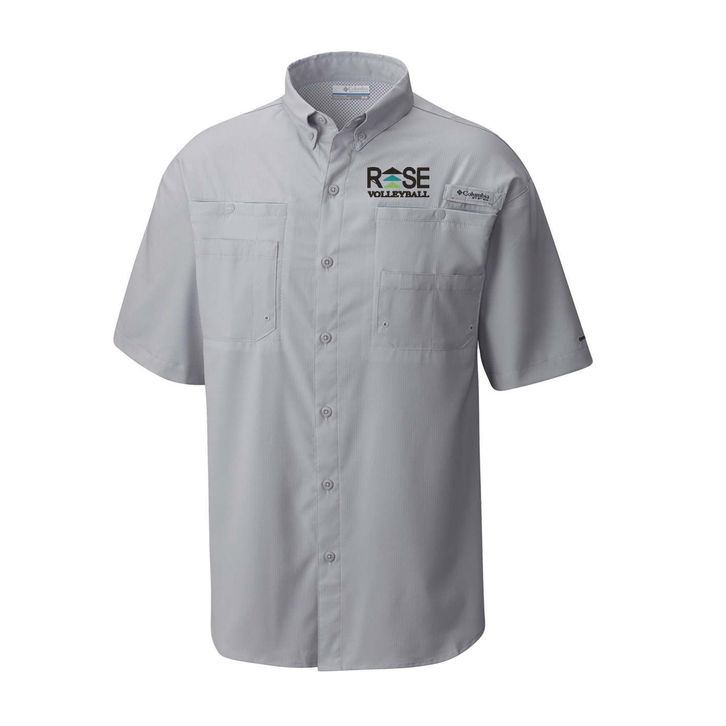 Men's Tamiami Short Sleeve Shirt - Cool Grey - Embroidery Text Drop