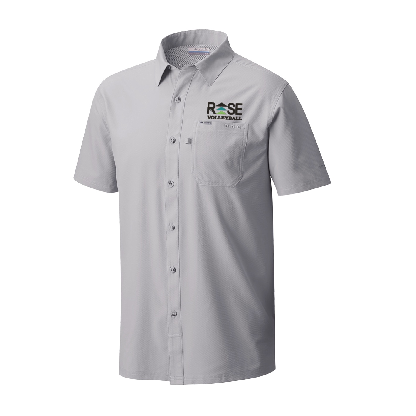 Men's Slack Tide Camp Shirt - Cool Grey - Embroidery Text Drop