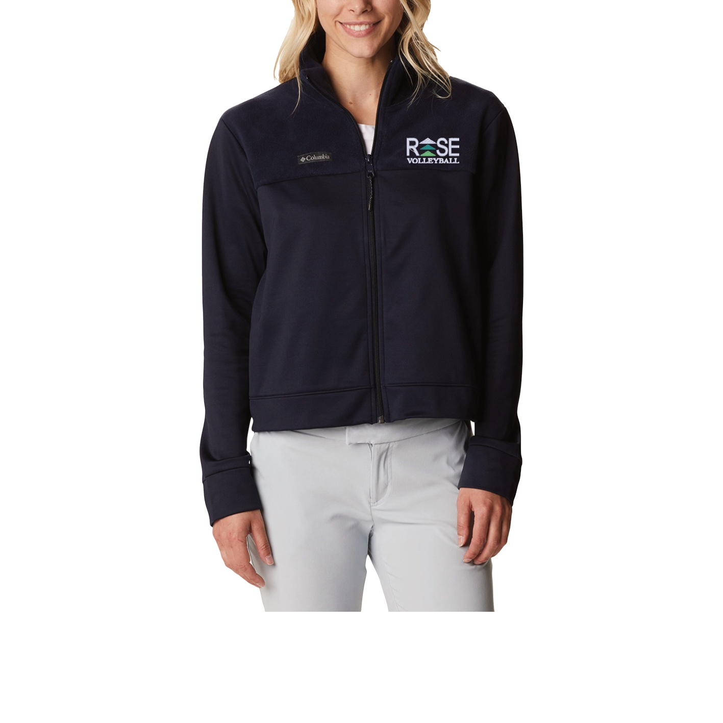 Women's Columbia River Fleece Full Zip - Black - Embroidery Text Drop
