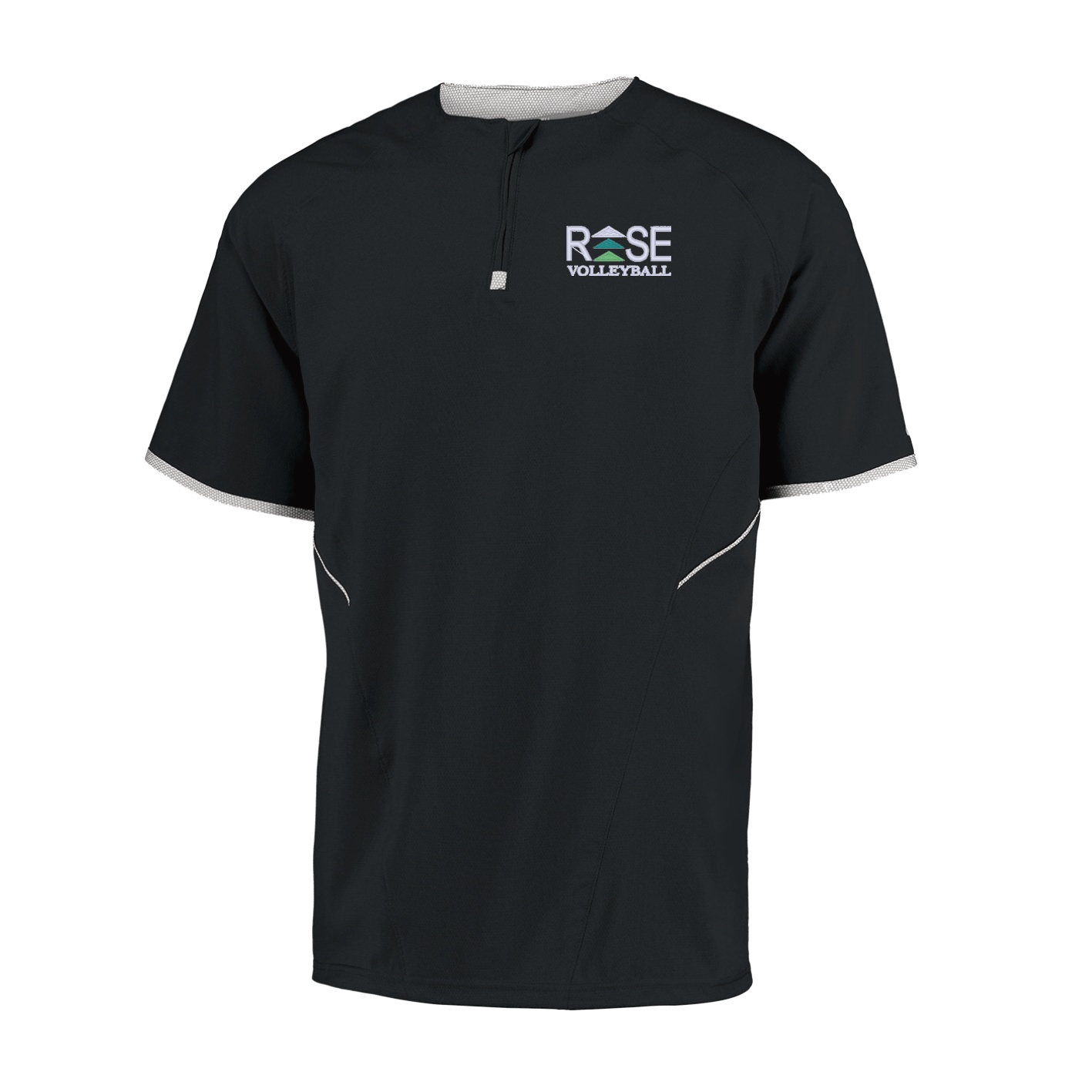 Russell Short Sleeve Pullover - Black - Embroidery Text Drop