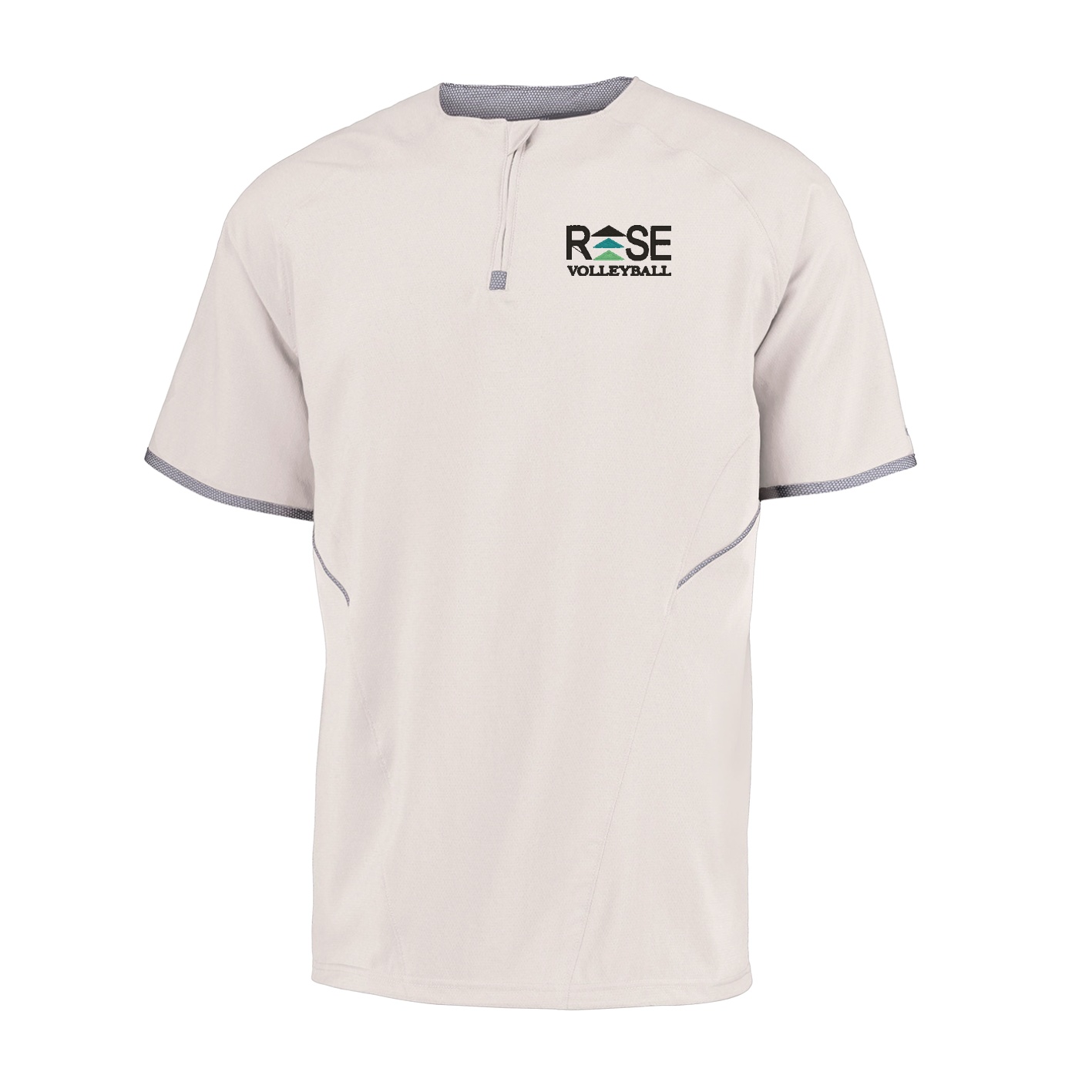 Russell Short Sleeve Pullover - White - Embroidery Text Drop