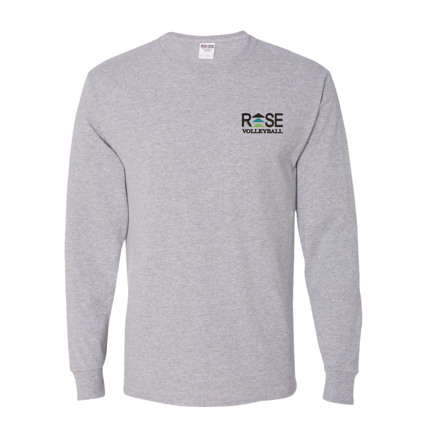 Dri-Power Long Sleeve T-Shirt - Athletic Heather - Embroidery Text Drop