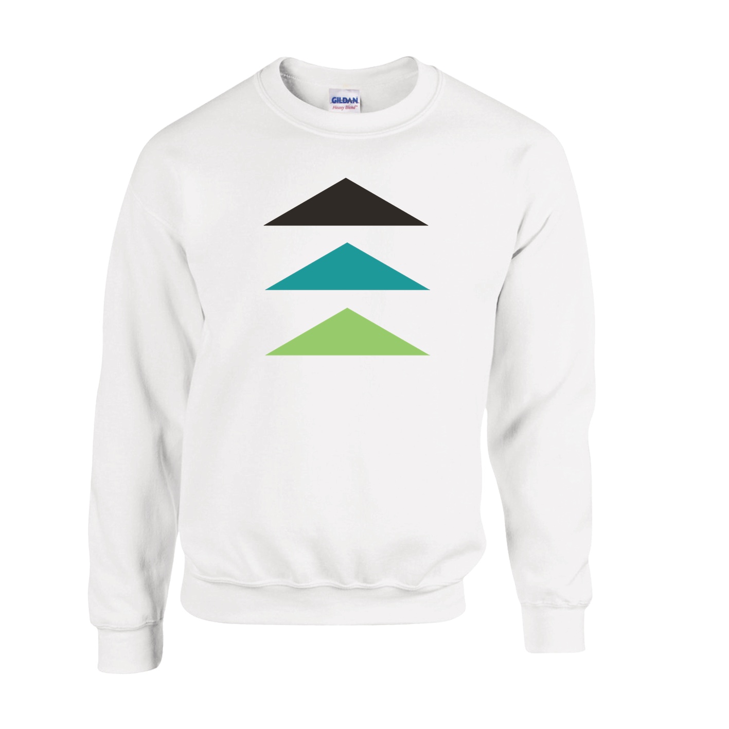 Fleece Crewneck - White - Logo Text Drop
