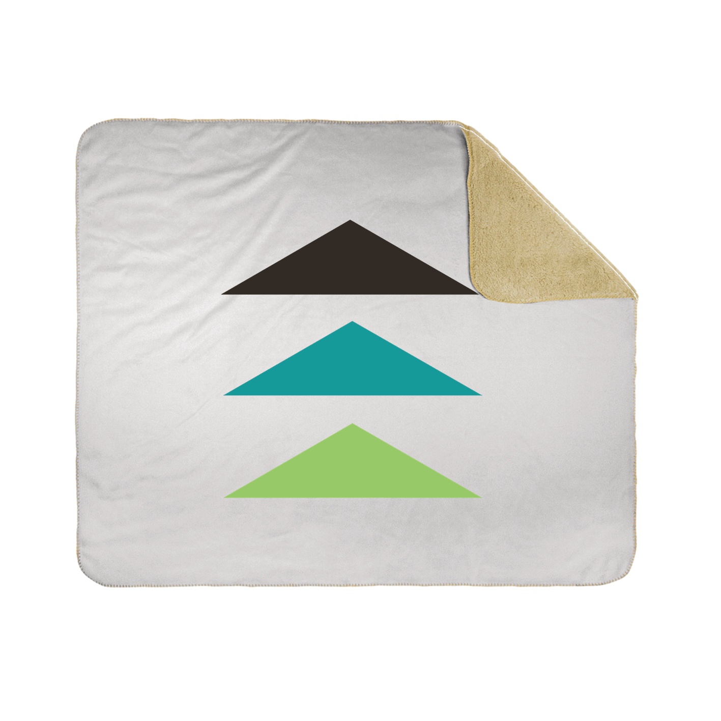 50x60 Sherpa Lined Throw Blanket - White - Logo Text Drop