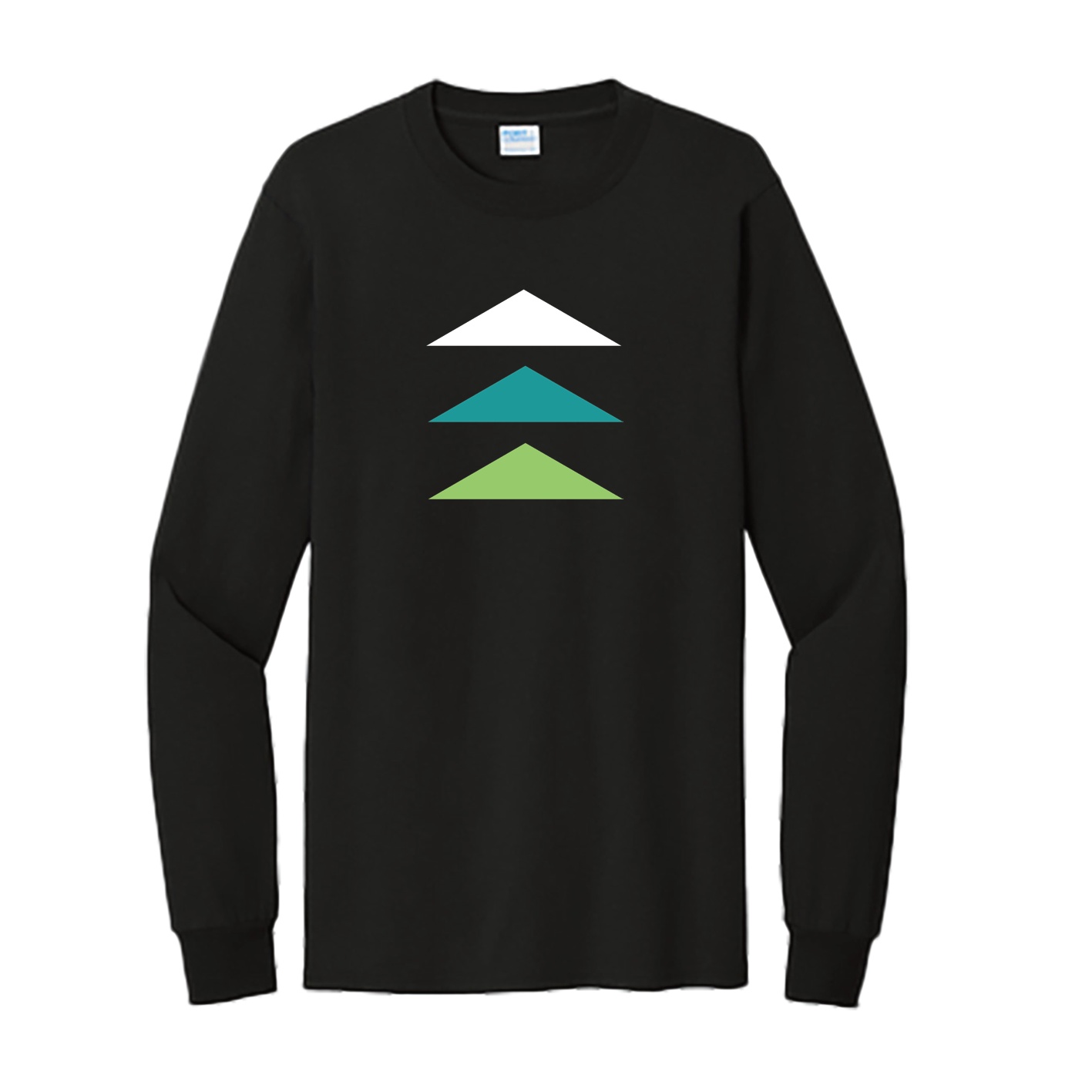 Port & Company Tall Long Sleeve Essential Tee - Black - Logo Text Drop