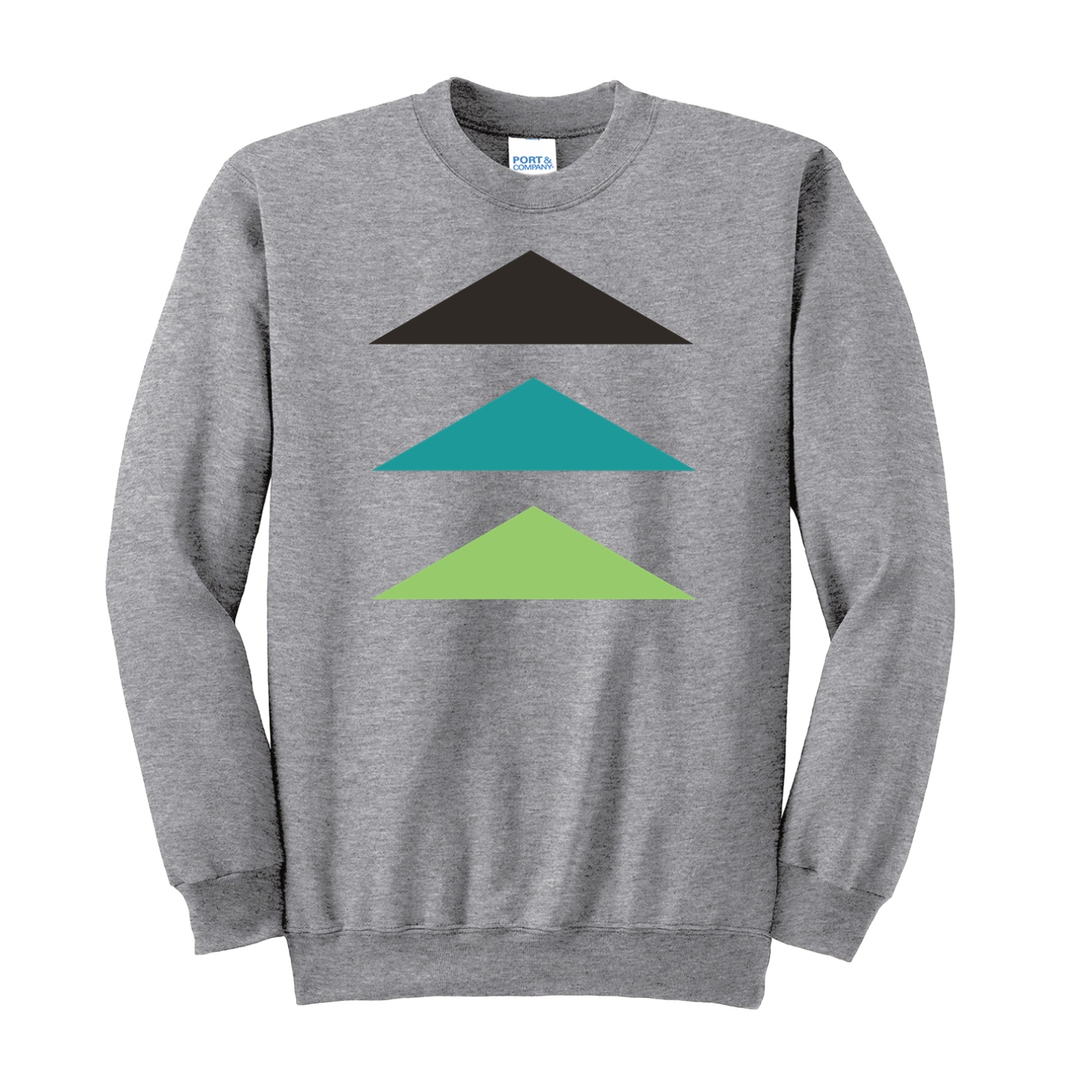 Port & Company Tall Essential Fleece Crewneck Sweatshirt - Athletic Heather - Logo Text Drop