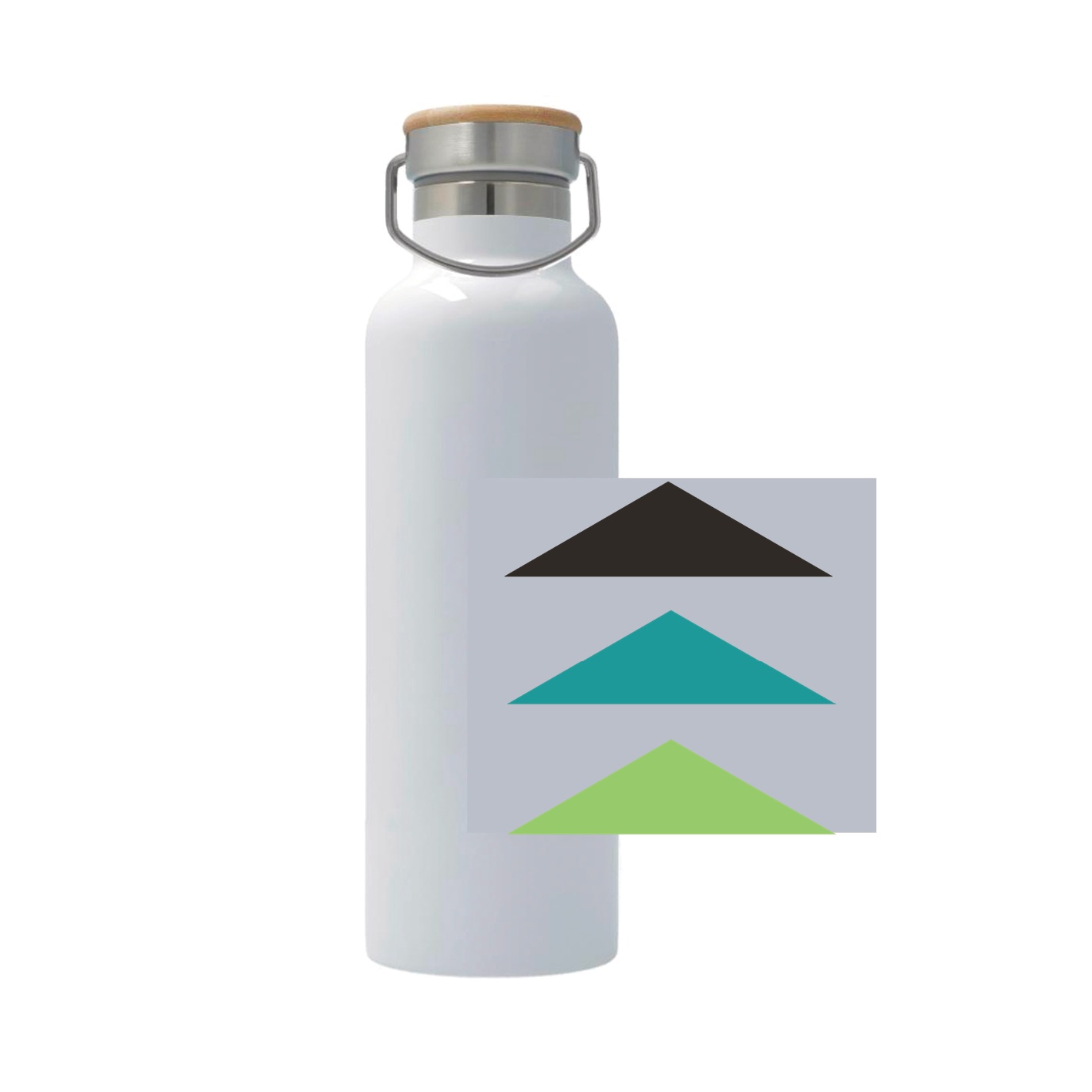 25oz Stainless Steel Thermos - White - Logo Text Drop