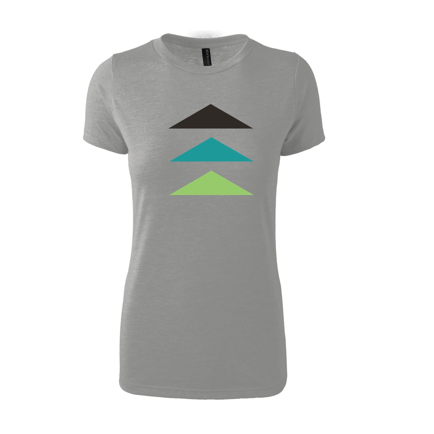 Women's Triblend T-Shirt - Grey Heather - Logo Text Drop