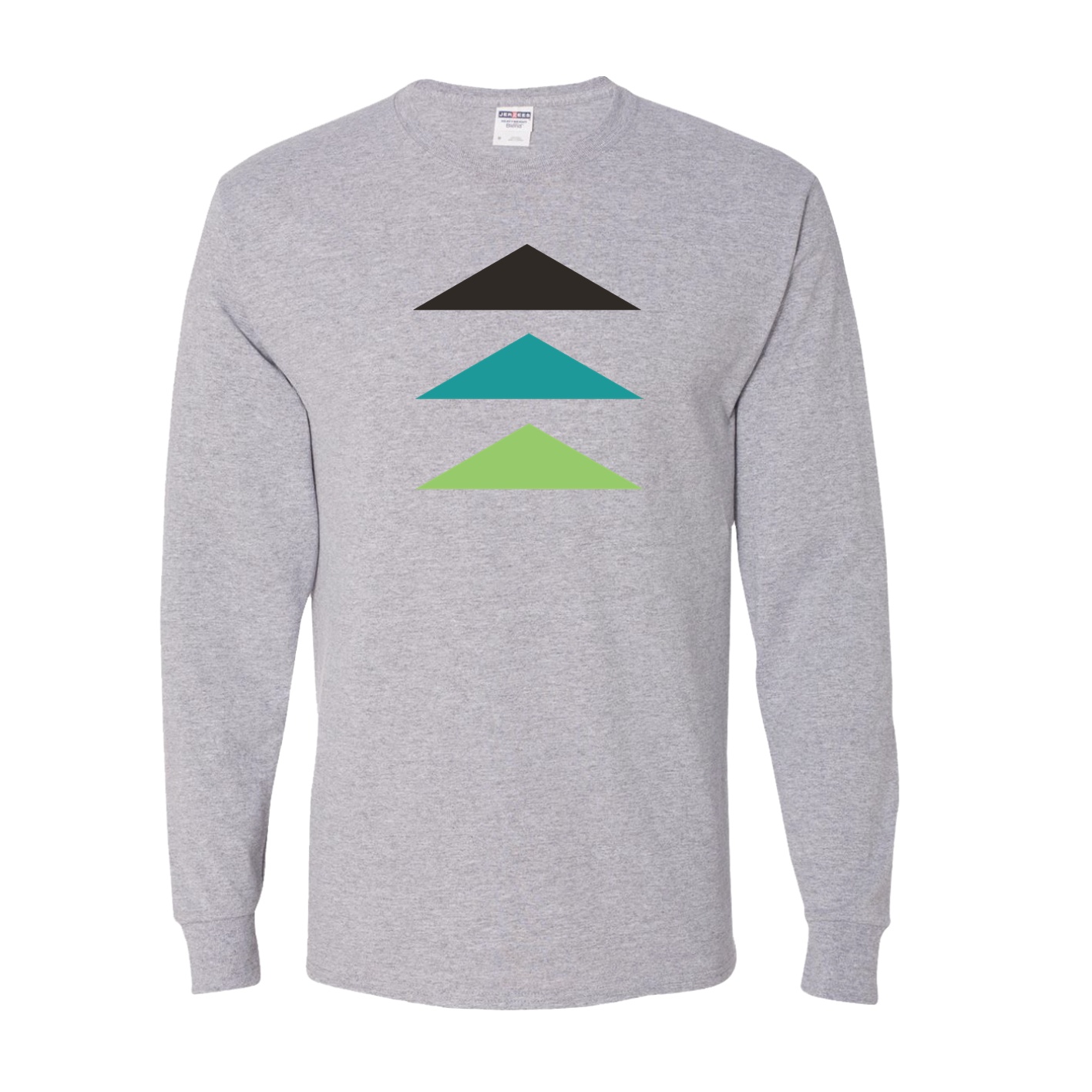 Youth Dri-Power Long Sleeve T-Shirt - Athletic Heather - Logo Text Drop