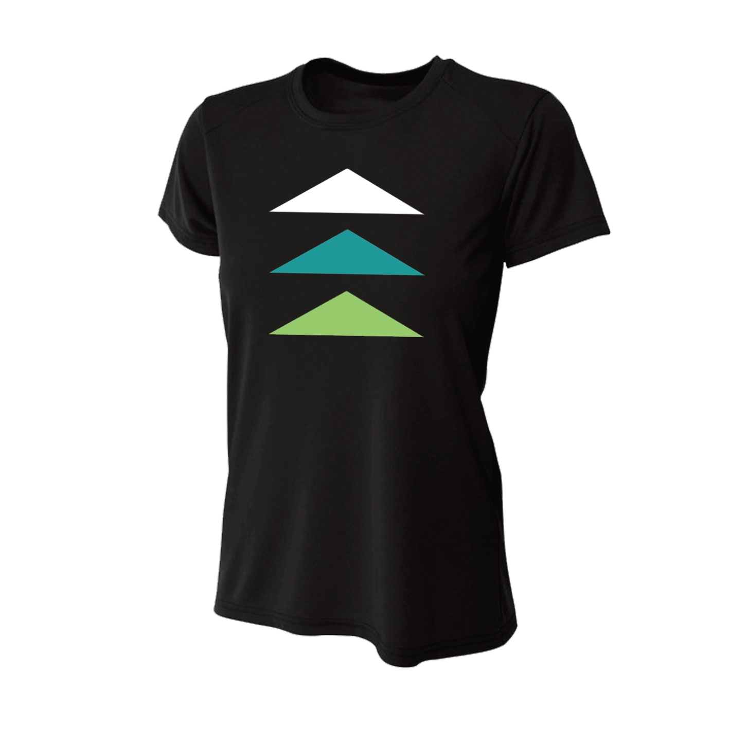 Women's Slim Fitting Performance T-shirt - Black - Logo Text Drop