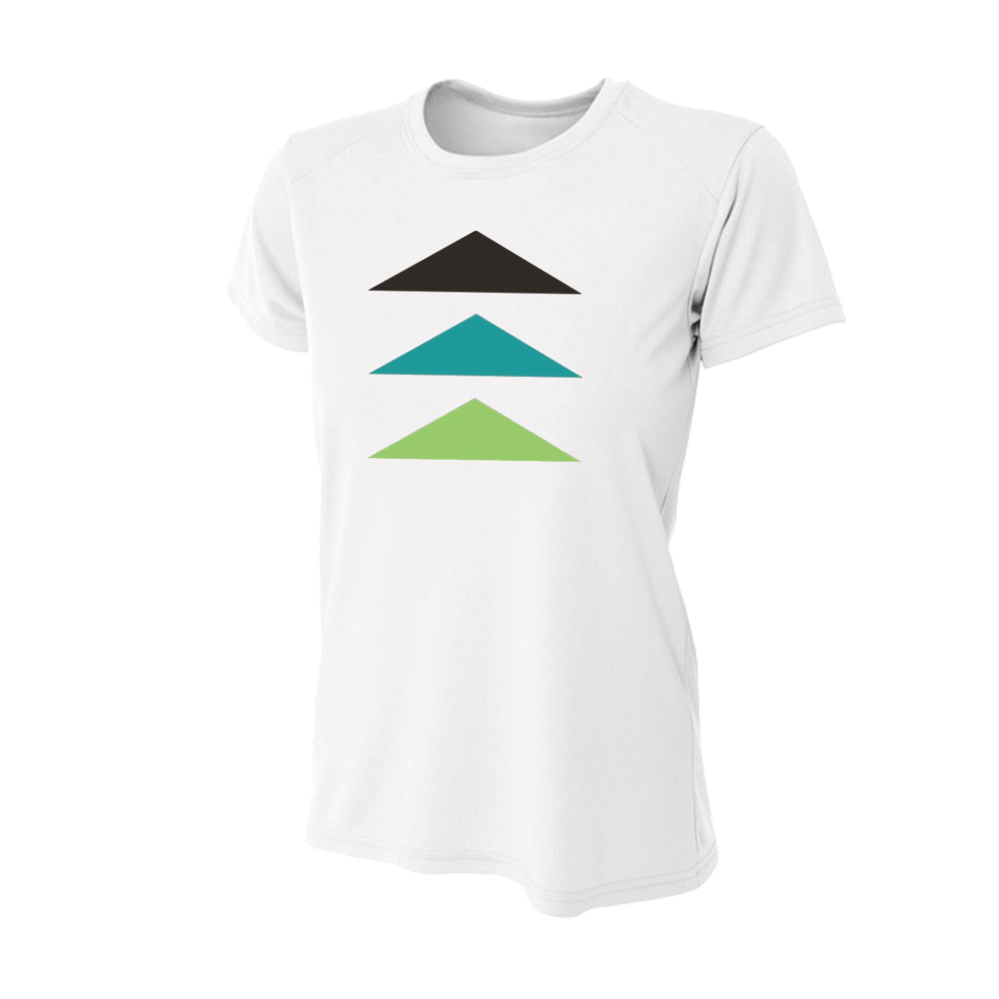 Women's Slim Fitting Performance T-shirt - White - Logo Text Drop