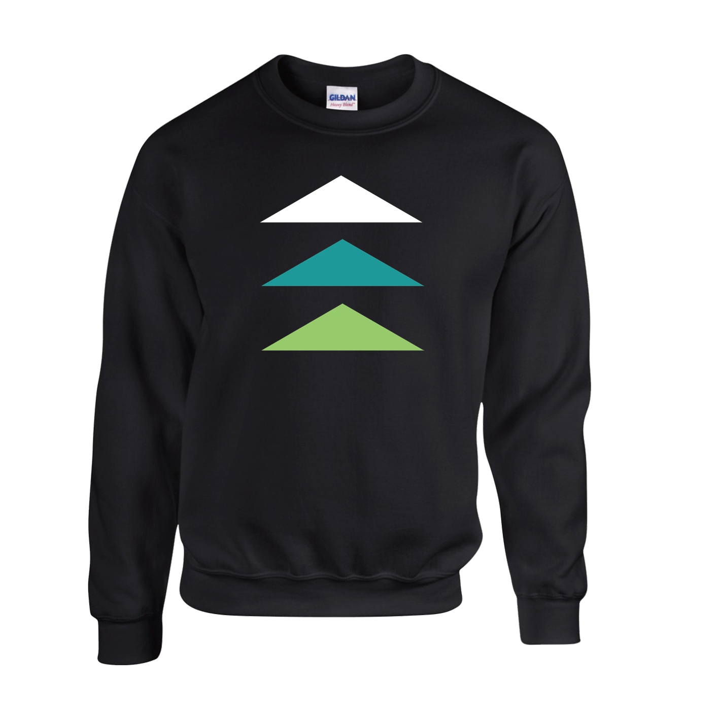 Fleece Crewneck - Black - Logo Text Drop