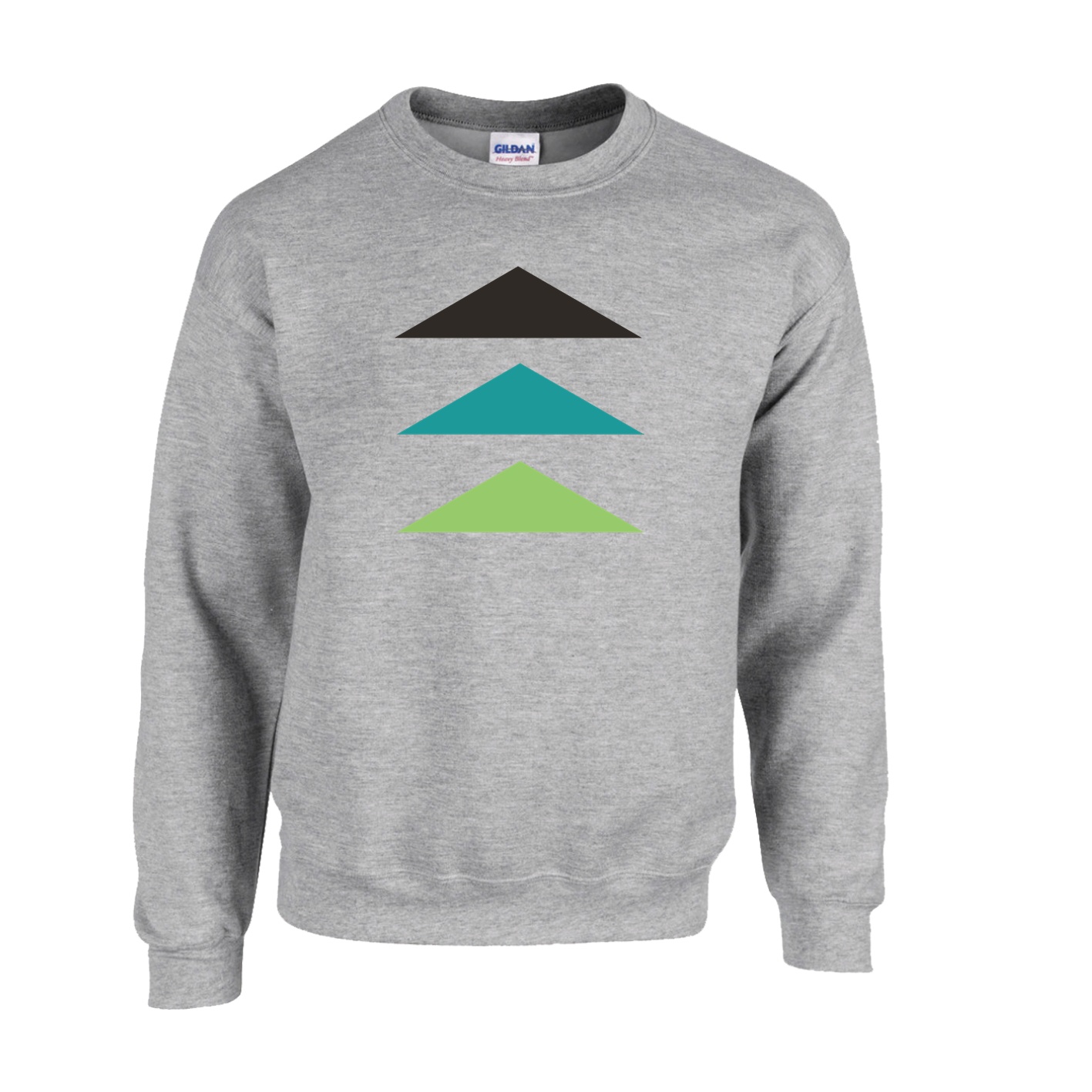 Fleece Crewneck - Sport Grey - Logo Text Drop