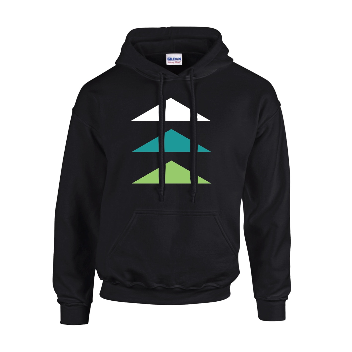Fleece Hoodie - Black - Logo Text Drop