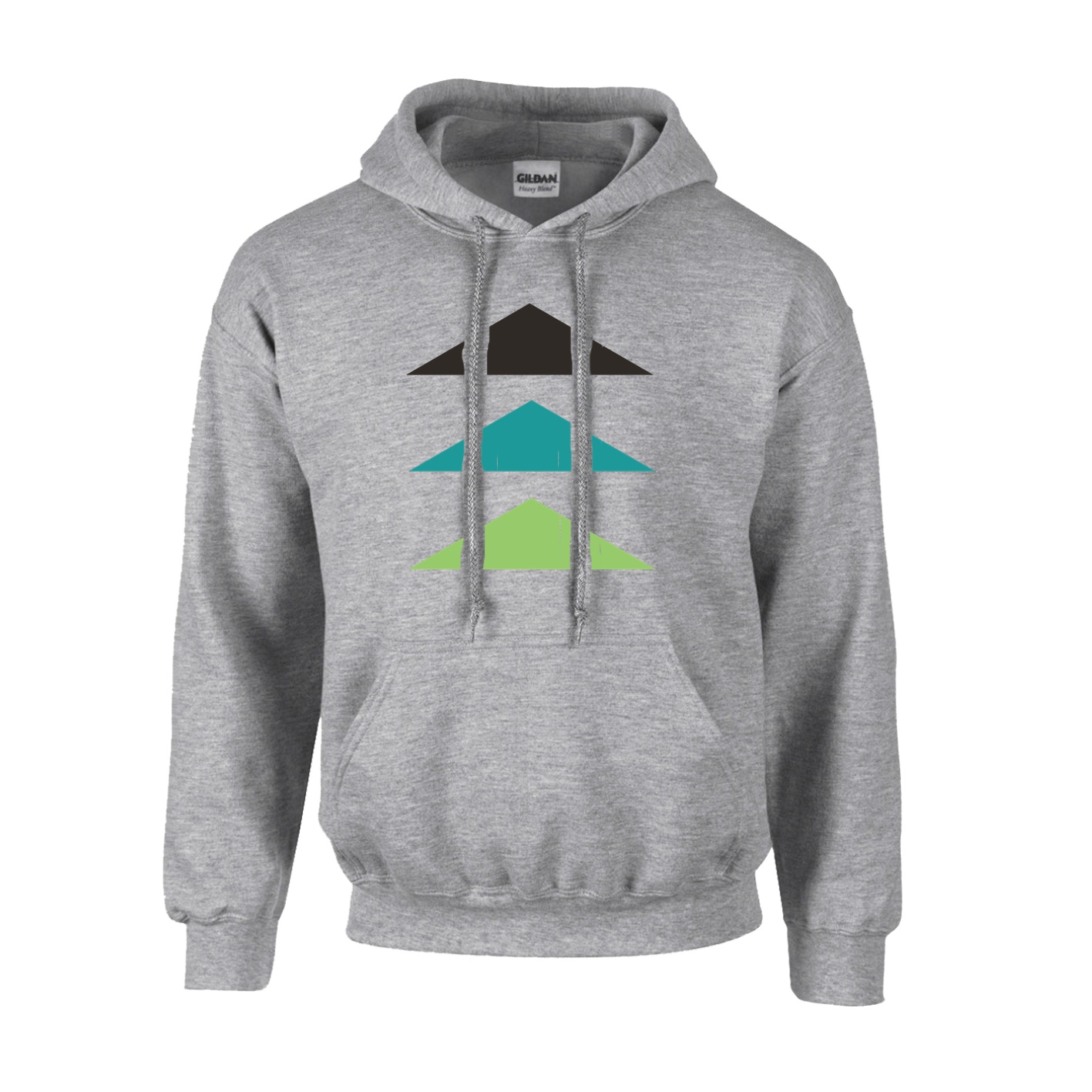 Fleece Hoodie - Sport Grey - Logo Text Drop
