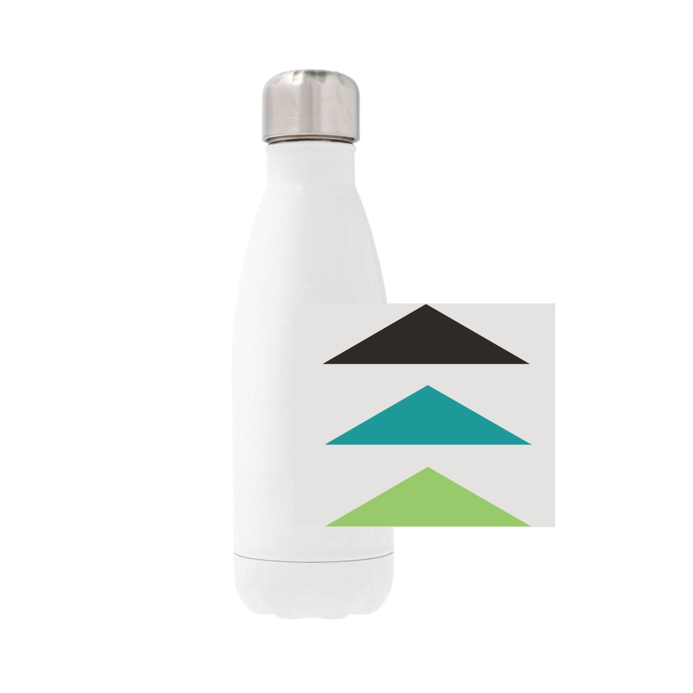 12oz Stainless Steel Water Bottle - White - Logo Text Drop