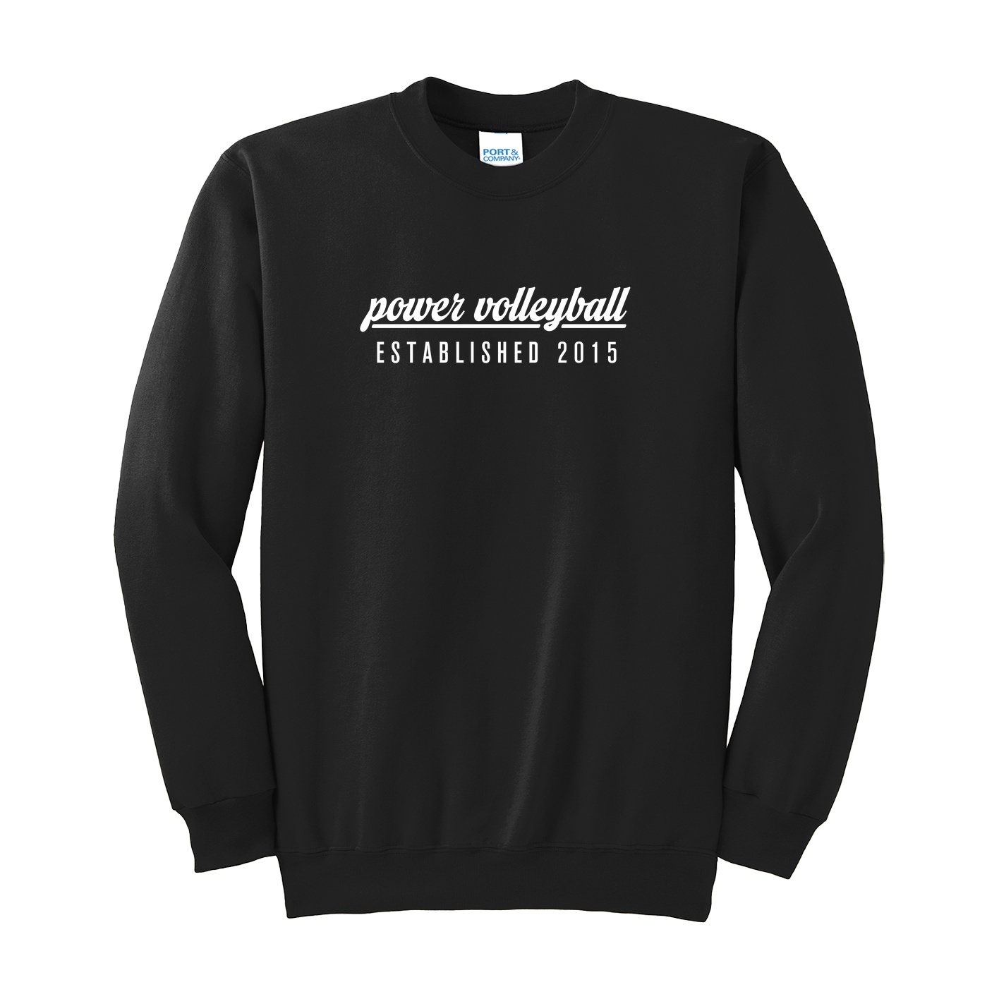 Port & Company Tall Essential Fleece Crewneck Sweatshirt - black