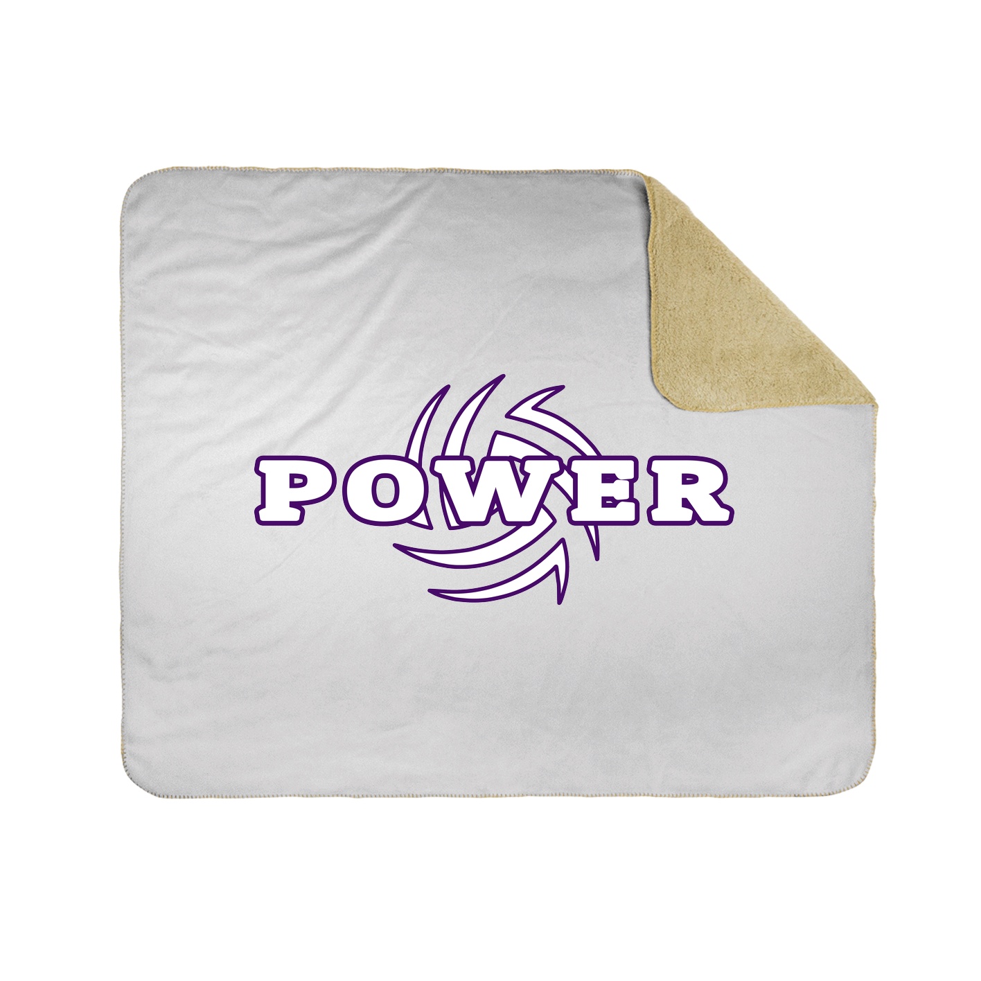 50x60 Sherpa Lined Throw Blanket - white