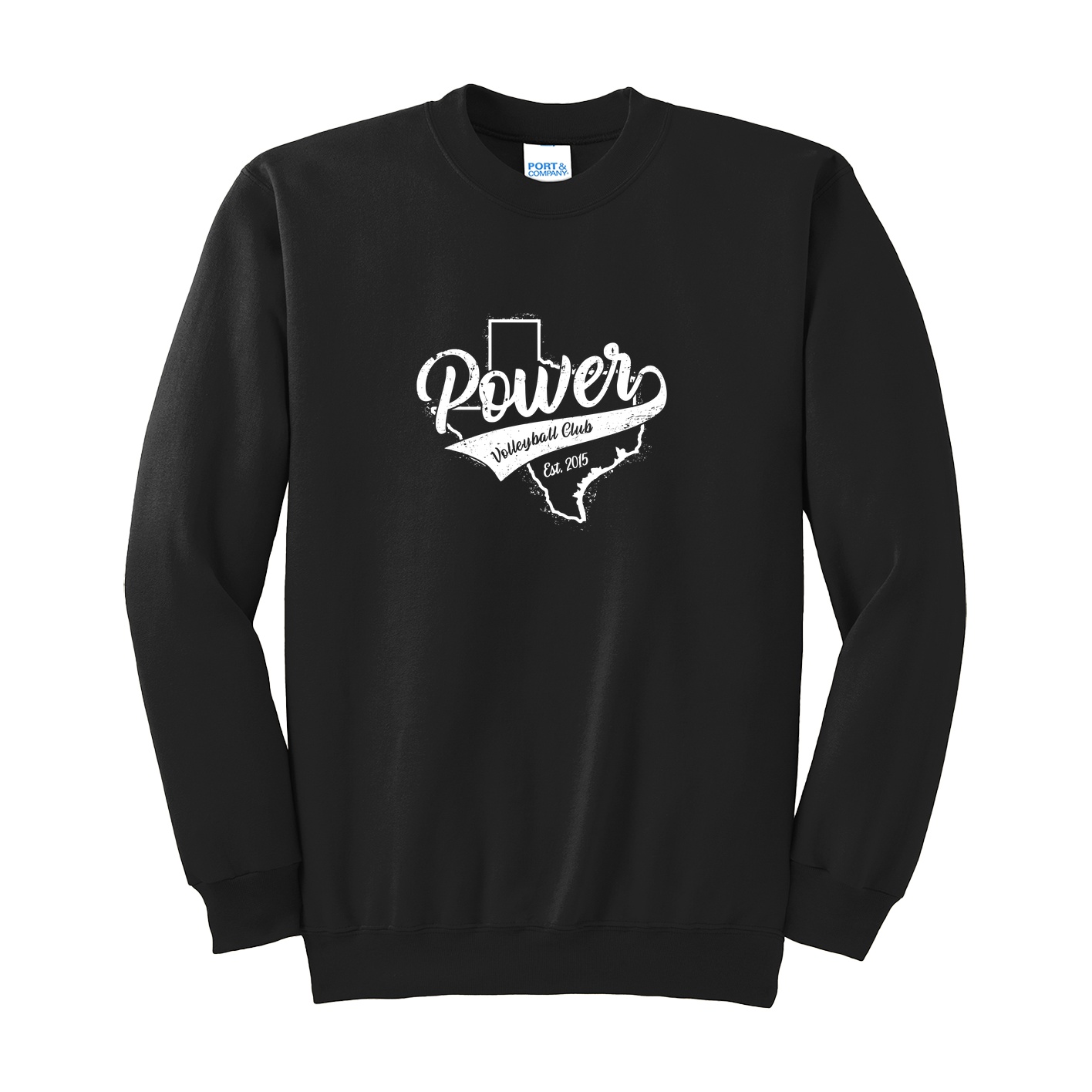 Port & Company Tall Essential Fleece Crewneck Sweatshirt - black