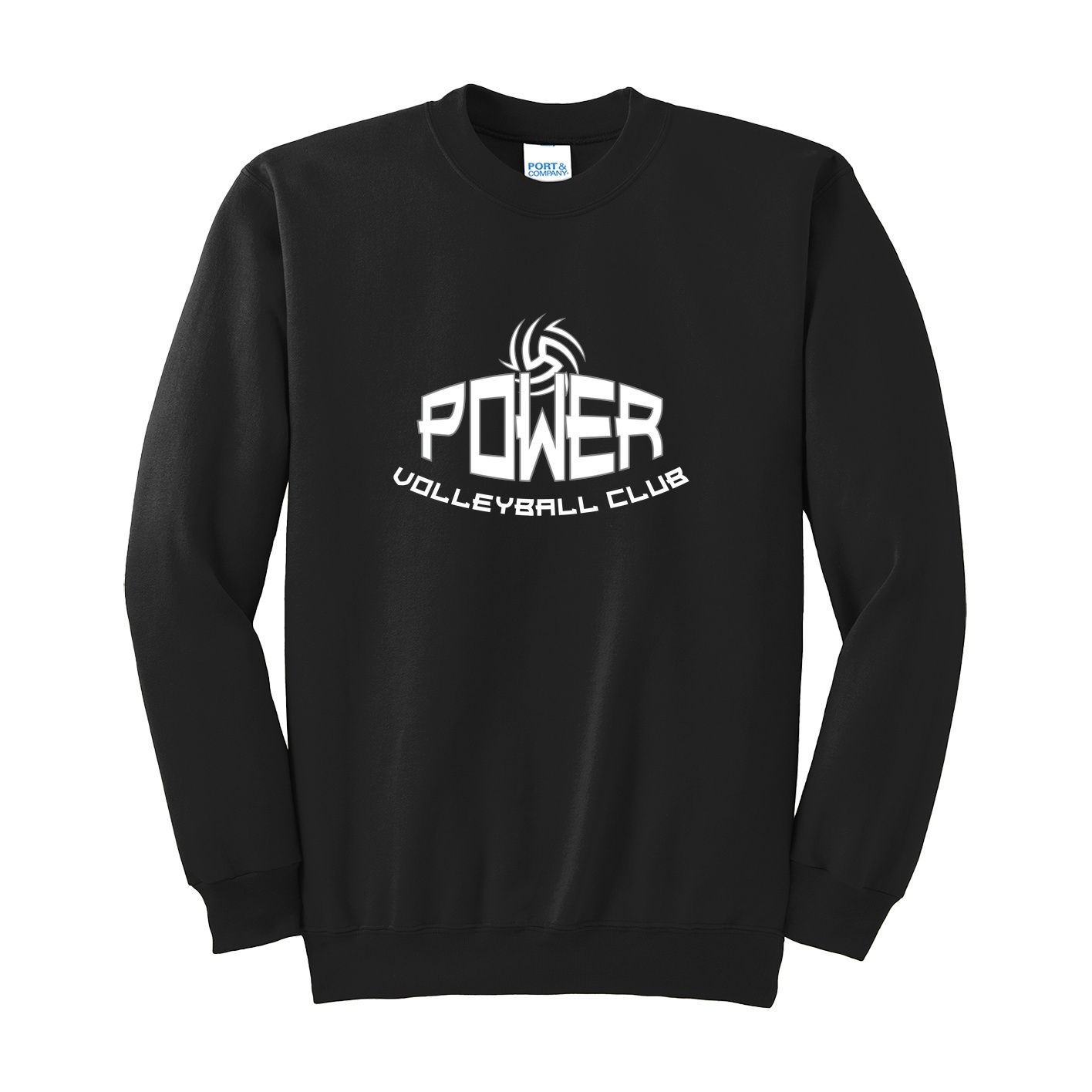 Port & Company Tall Essential Fleece Crewneck Sweatshirt - black
