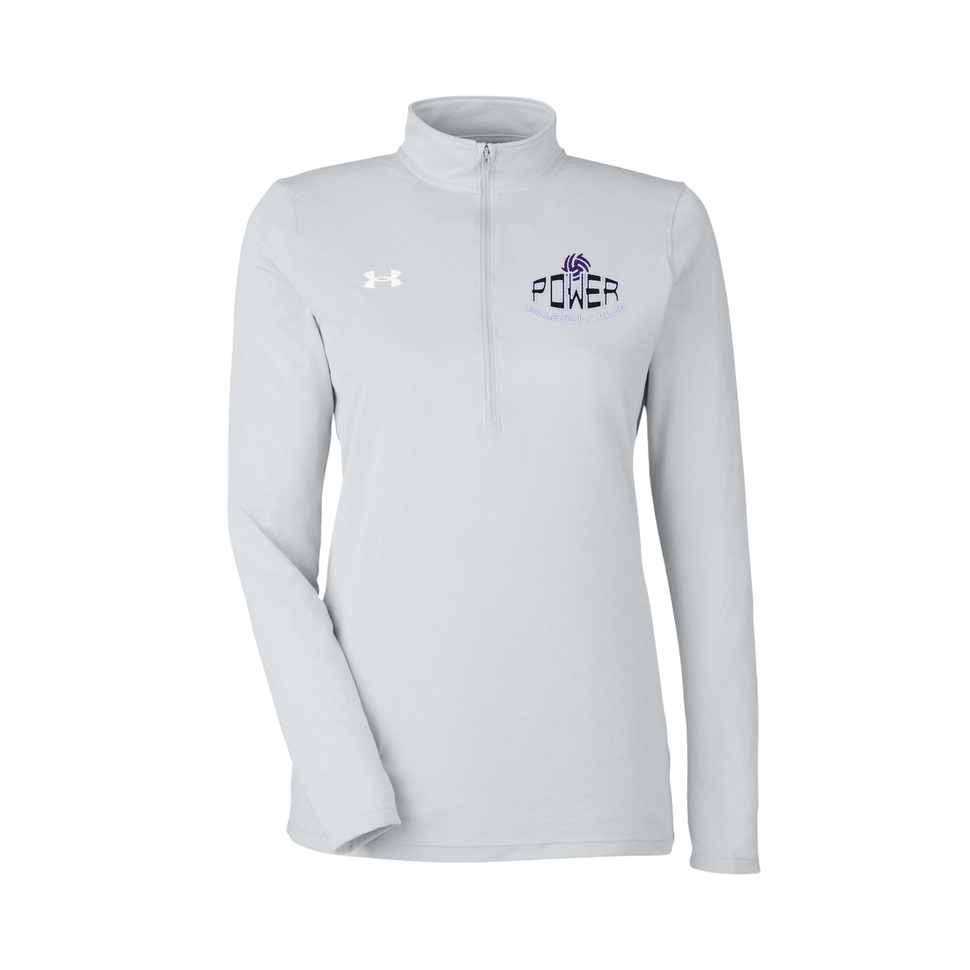 UA Womens Team Tech Half-Zip Pullover - Grey Light Heather