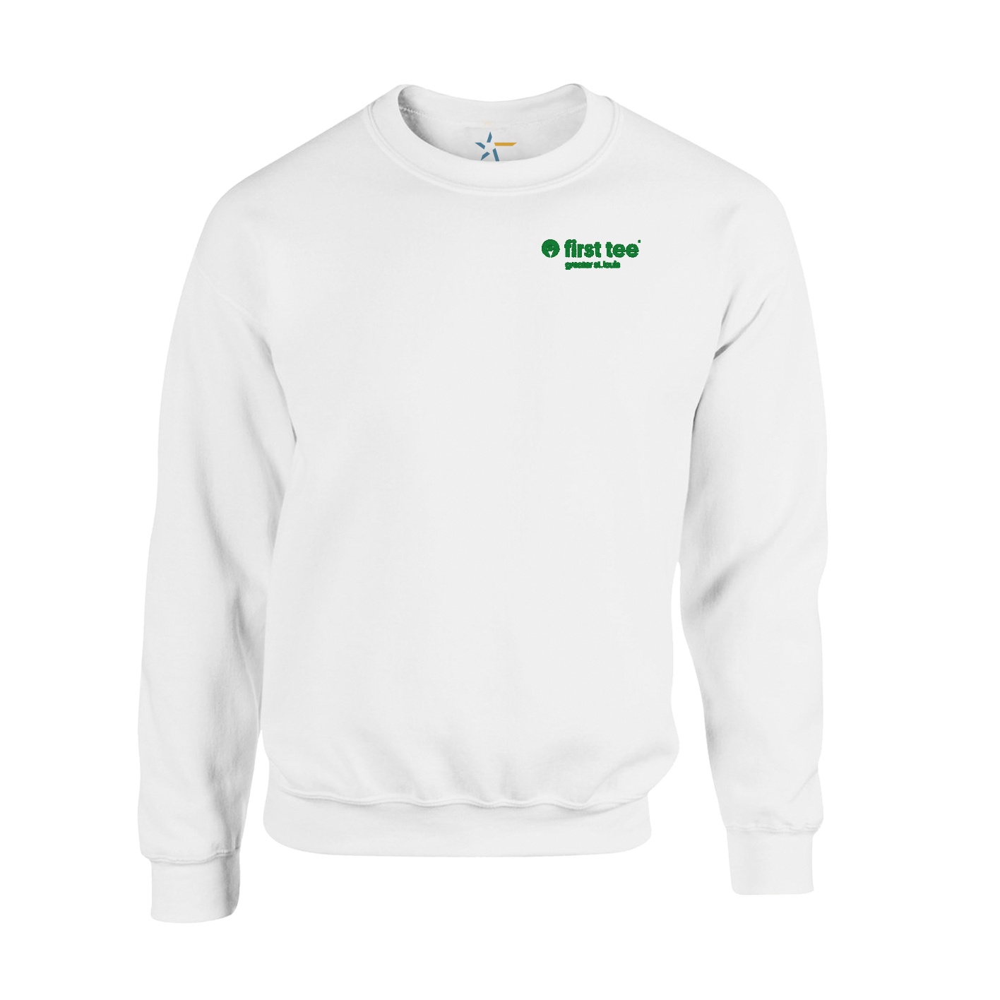 Fleece Crewneck - White - First Tee — Greater St. Louis Shop | Athletic