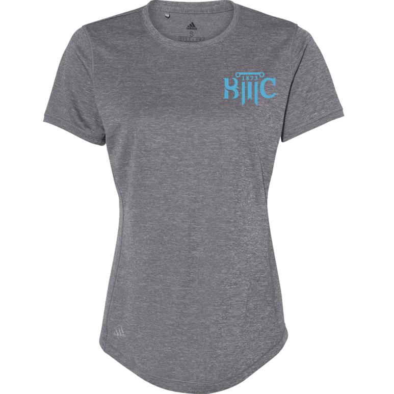 Adidas Women's Sport T-Shirt - Black Heather - Embroidery Text Drop