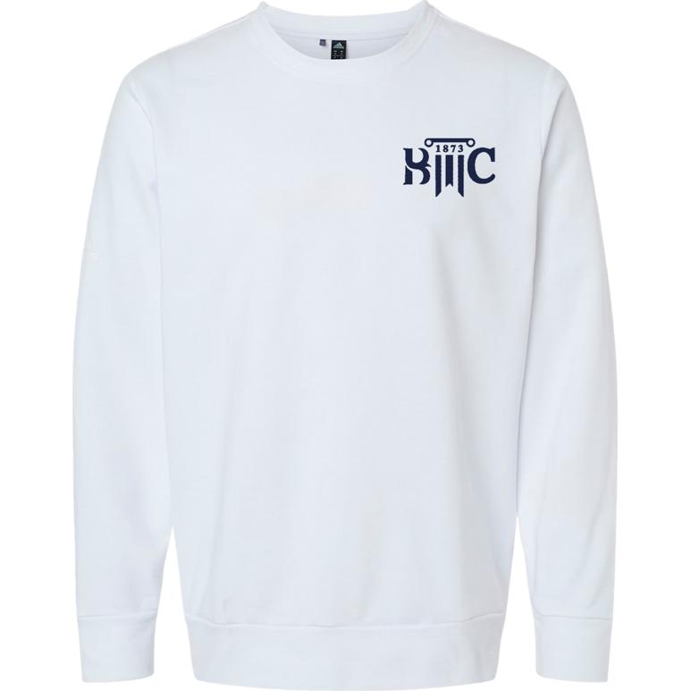 Adidas Fleece Crewneck Sweatshirt - White - Embroidery Text Drop