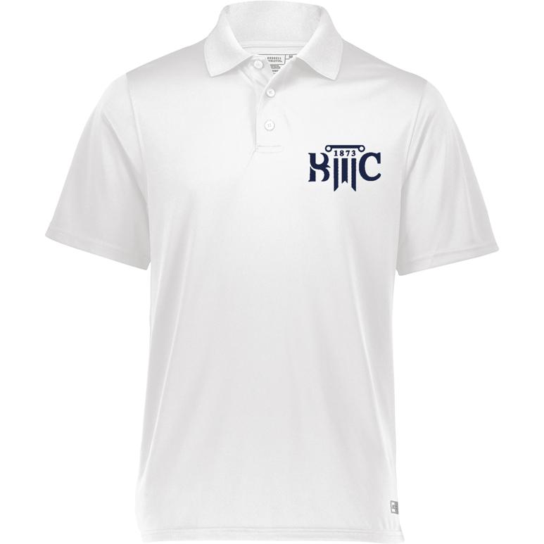 Russell Essential Polo - White - Embroidery Text Drop