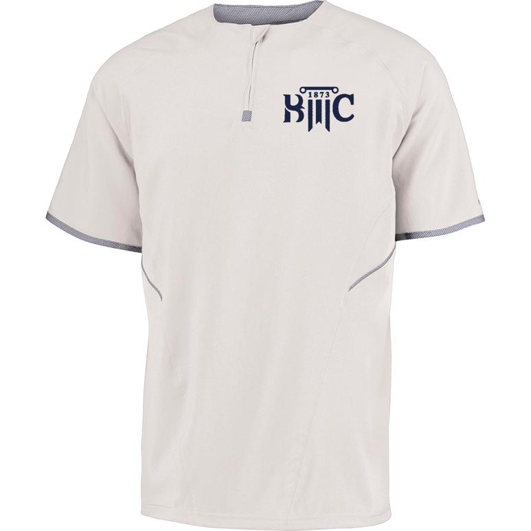 Russell Short Sleeve Pullover - White - Embroidery Text Drop
