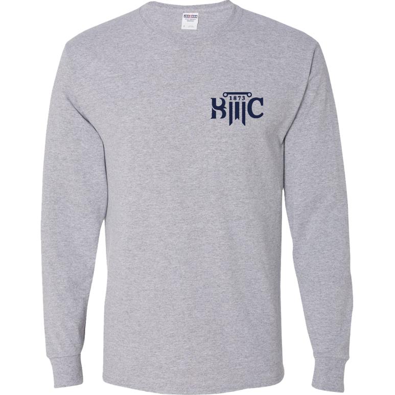 Youth Dri-Power Long Sleeve T-Shirt - Athletic Heather - Embroidery Text Drop
