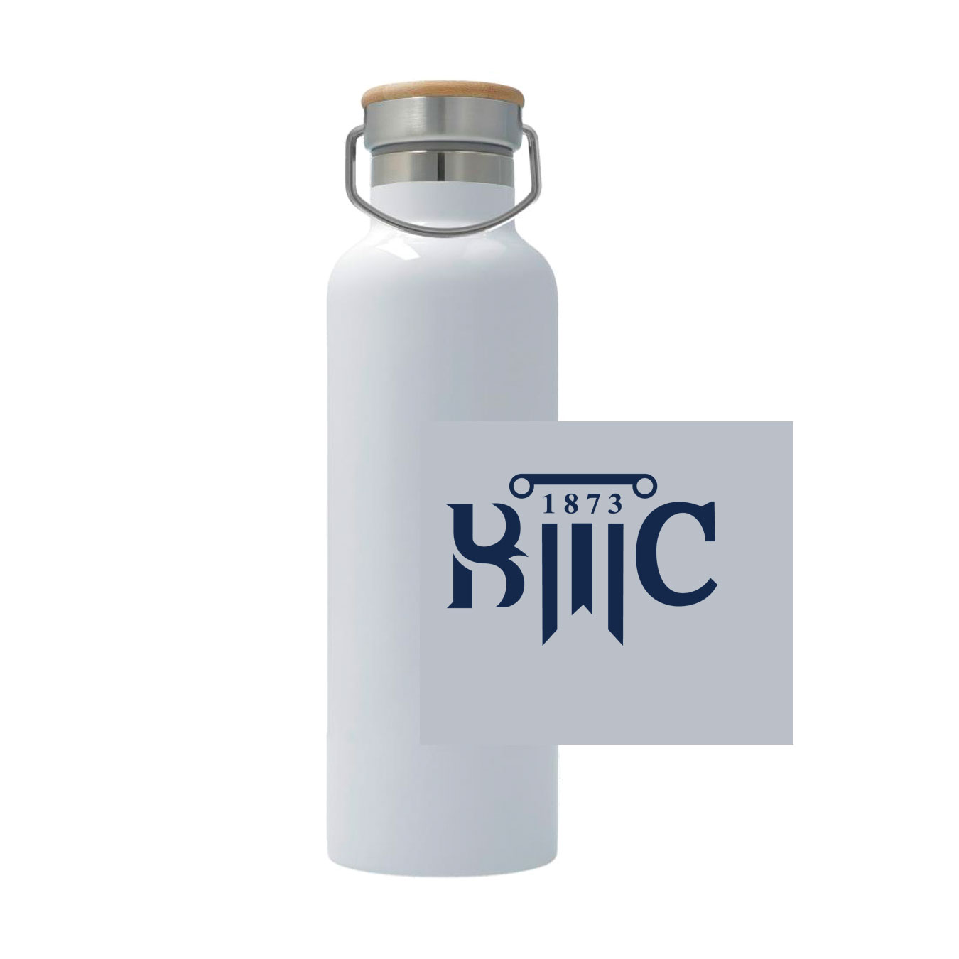 25oz Stainless Steel Thermos - White - Logo Text Drop